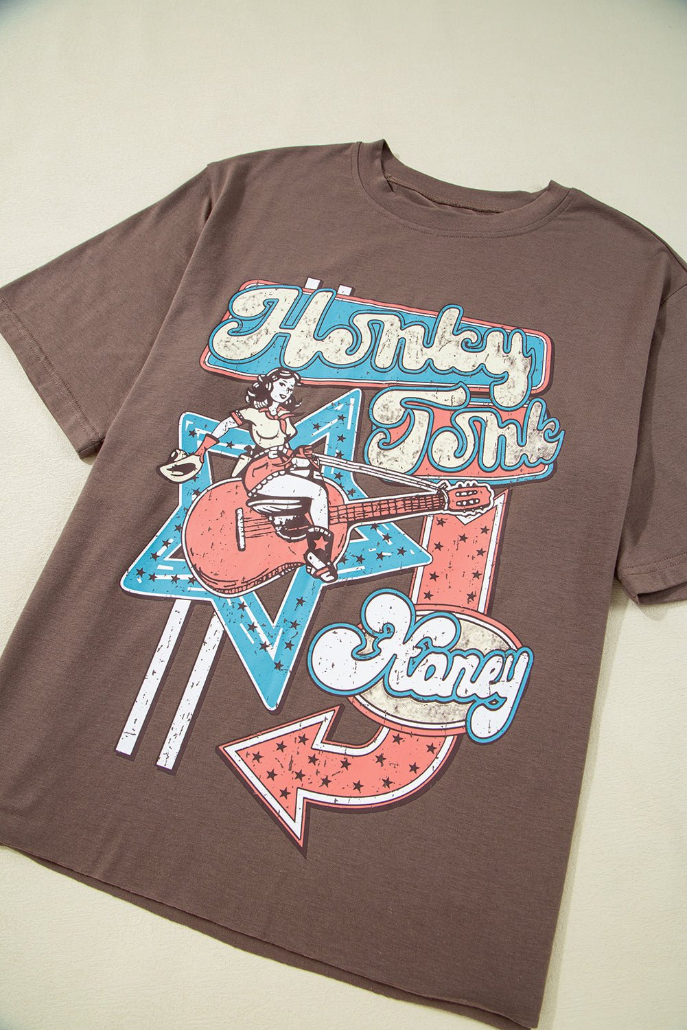 chicory coffee honky tonk honey graphic crew neck tee - MAD RUFFI