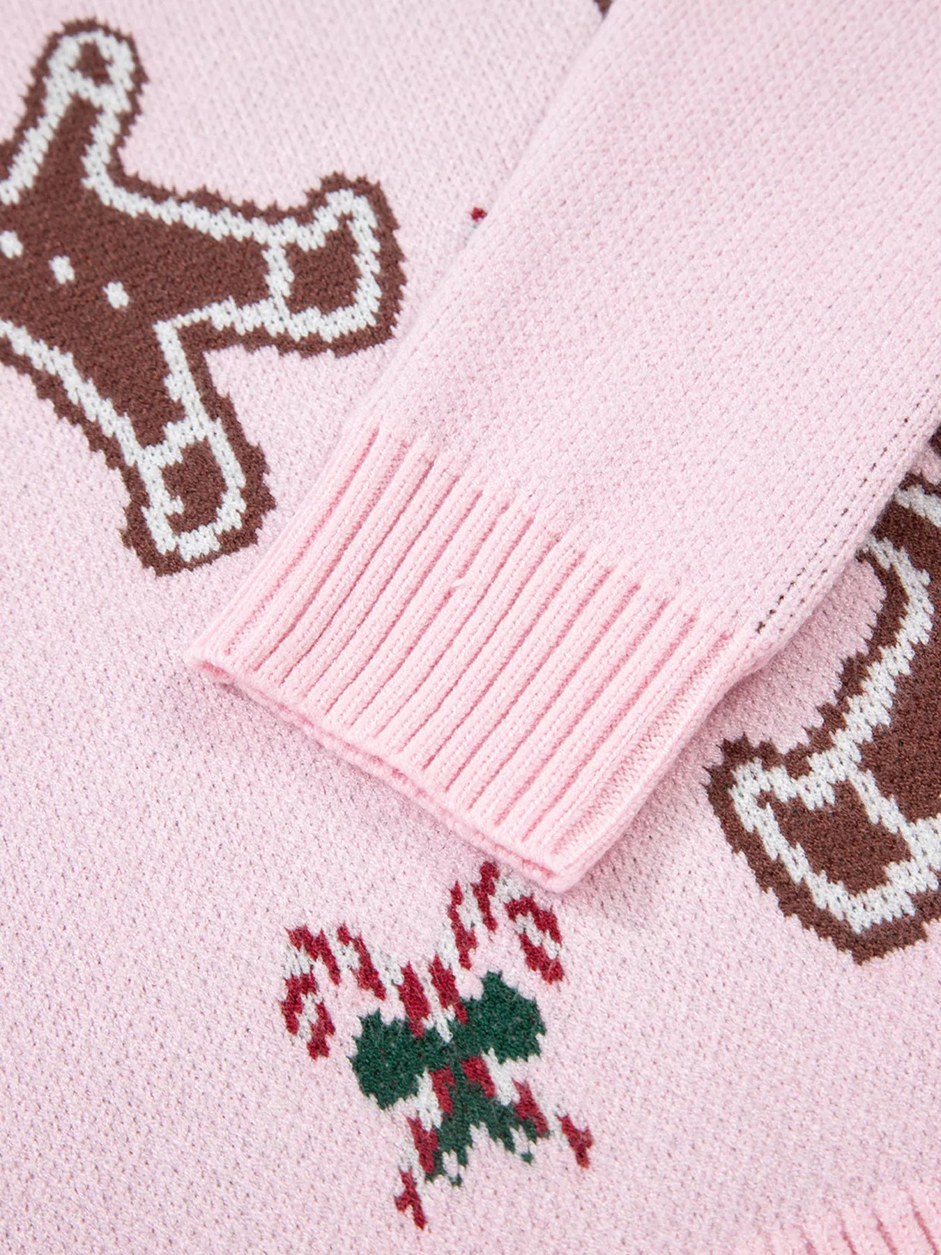 Christmas Ginger Bread Man Round Neck Casual Sweater - MAD RUFFI