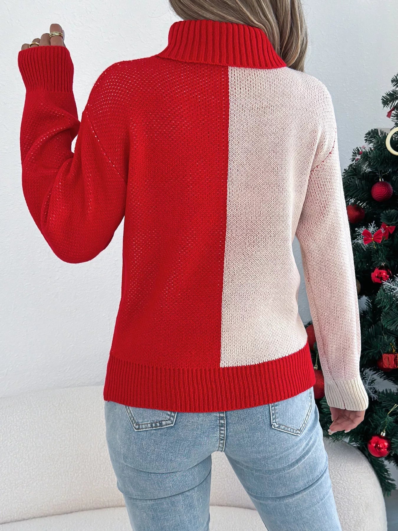Christmas Reindeer Turtleneck Sweater - MAD RUFFI
