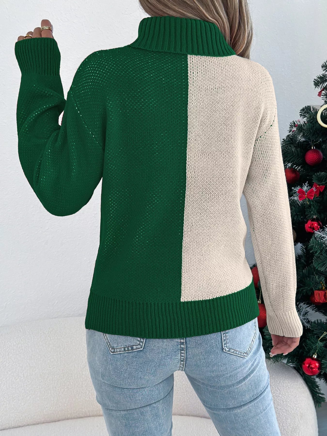 Christmas Reindeer Turtleneck Sweater - MAD RUFFI