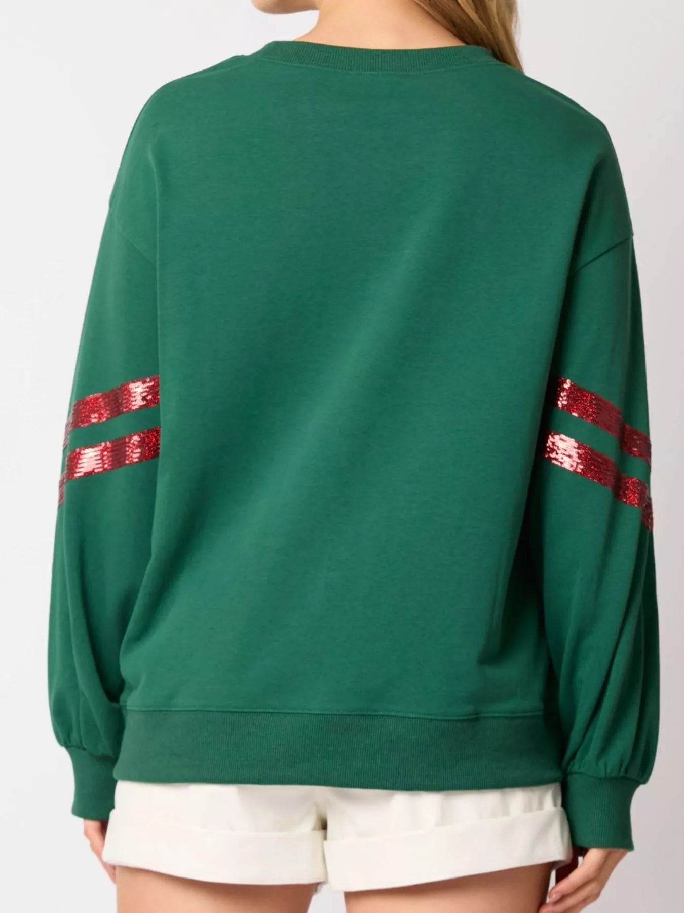 Christmas Sequin Santa Hat Holiday Sweatshirt - MAD RUFFI