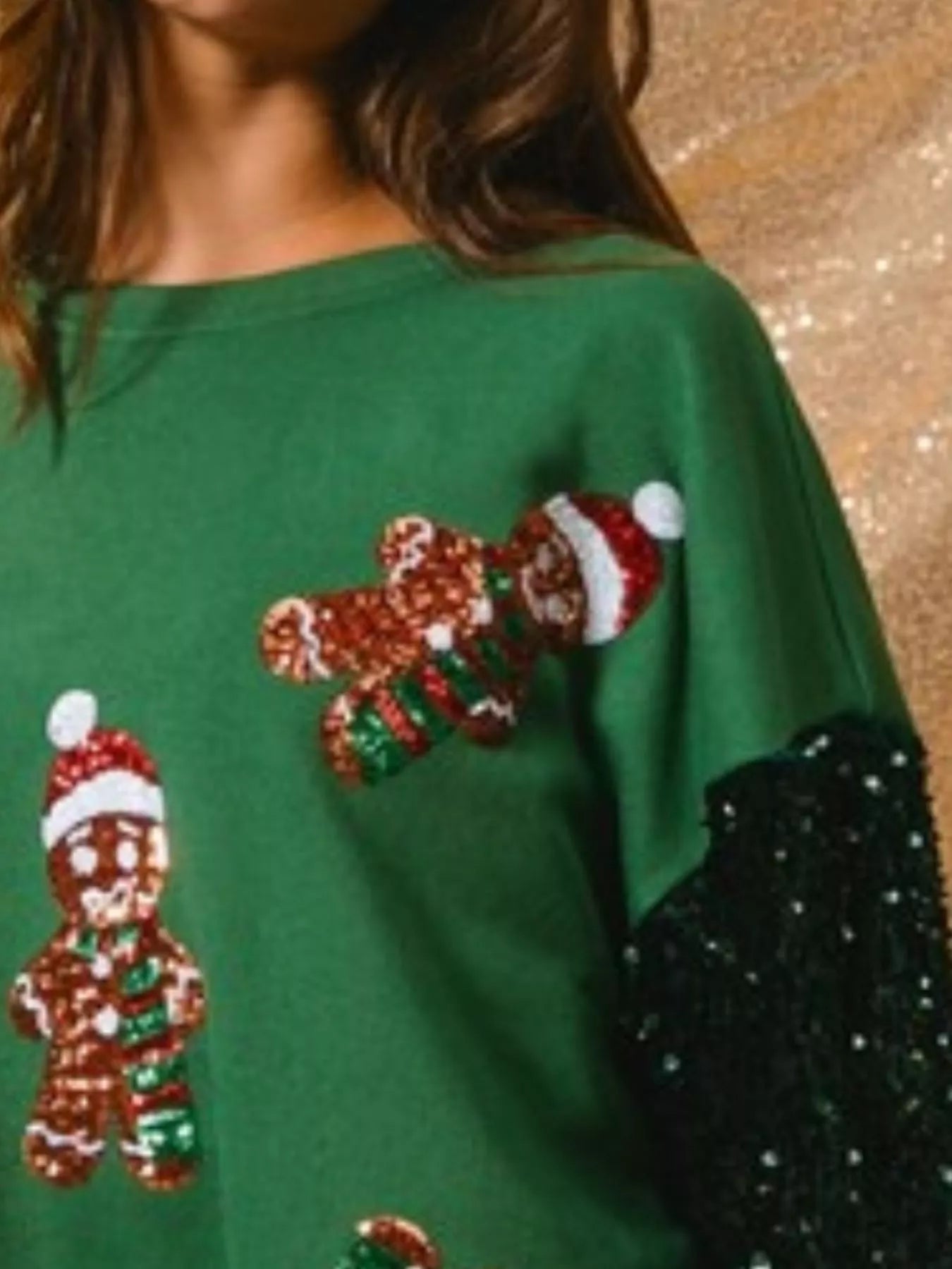 Christmas Theme Sequin Long Sleeve Sweatshirt - MAD RUFFI