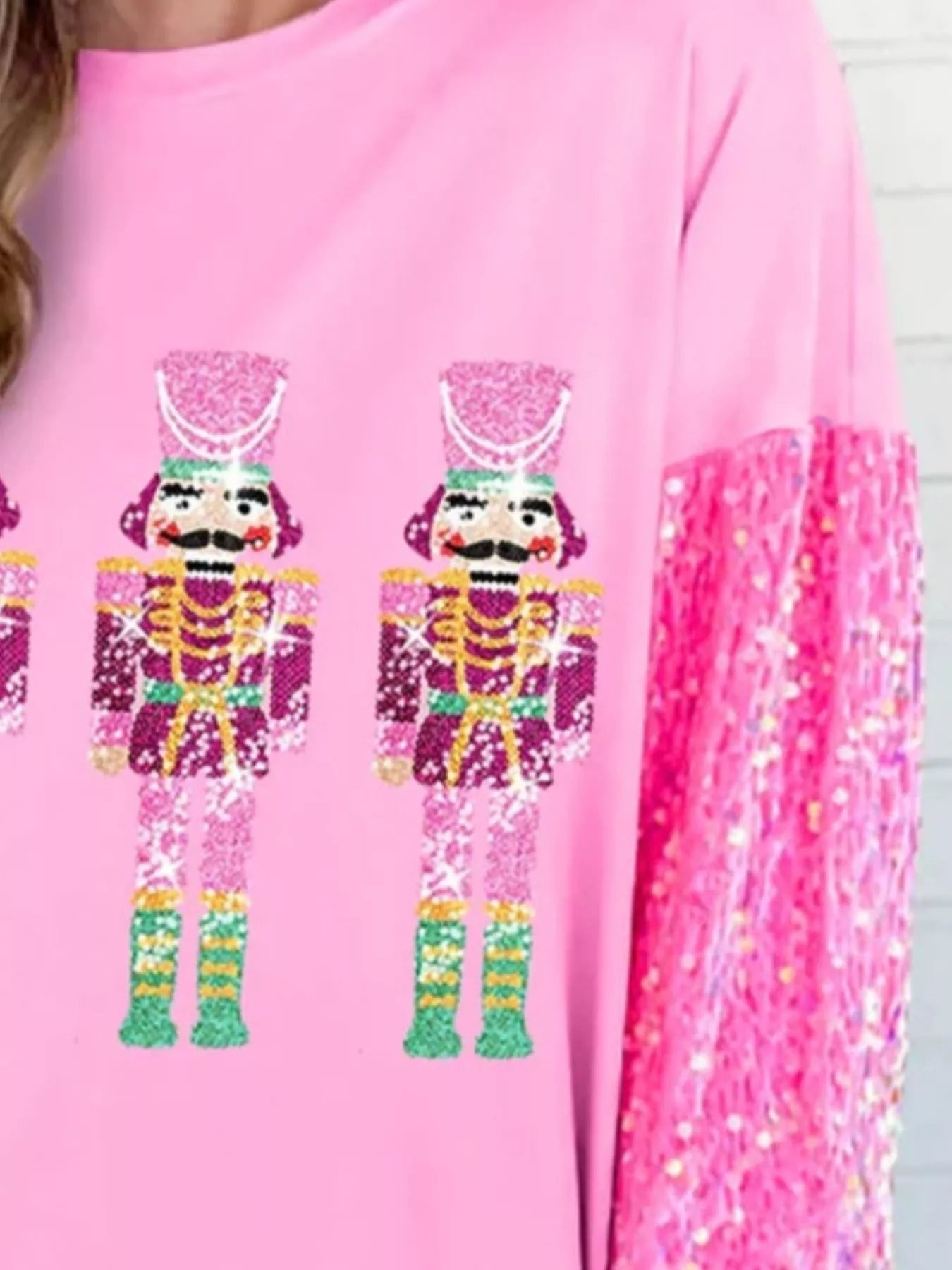 Christmas Theme Sequin Long Sleeve Sweatshirt - MAD RUFFI