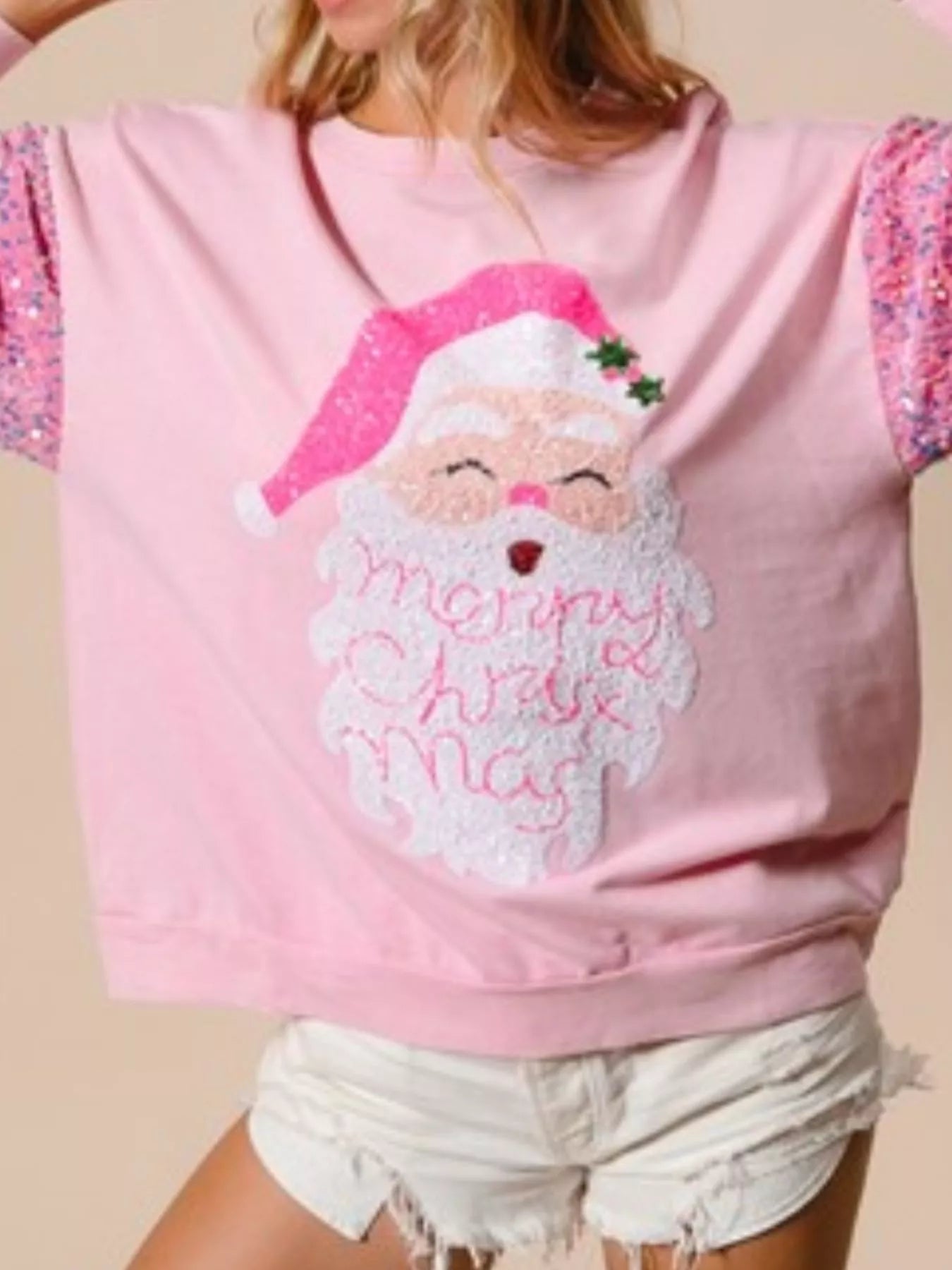 Christmas Theme Sequin Long Sleeve Sweatshirt - MAD RUFFI