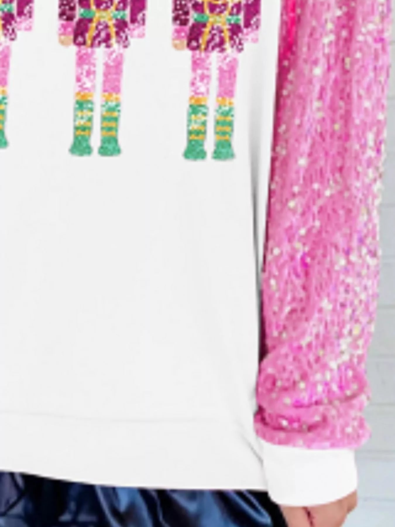 Christmas Theme Sequin Long Sleeve Sweatshirt - MAD RUFFI