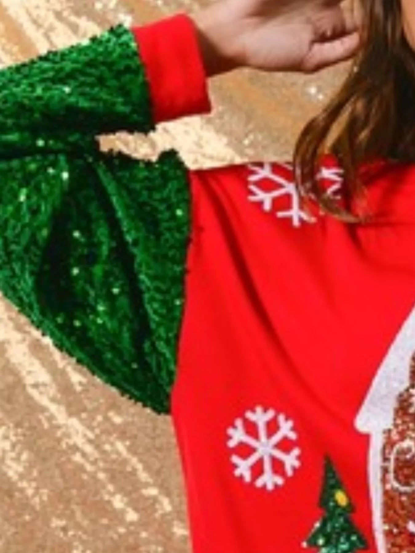 Christmas Theme Sequin Long Sleeve Sweatshirt - MAD RUFFI