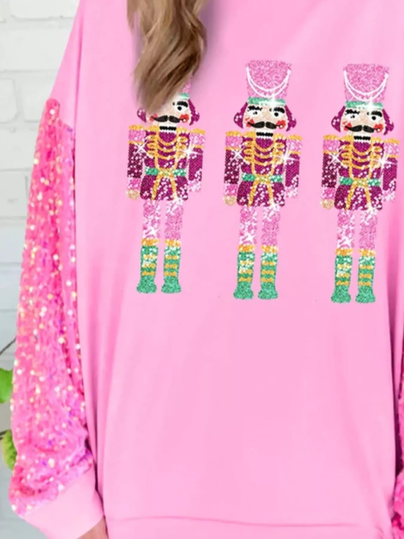 Christmas Theme Sequin Long Sleeve Sweatshirt - MAD RUFFI