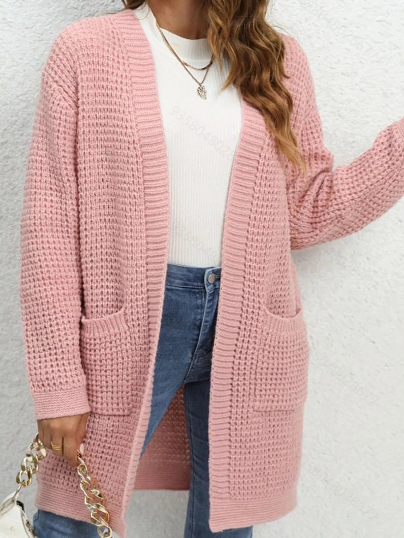 Chunky Knit Open Front Cardigan - MAD RUFFI