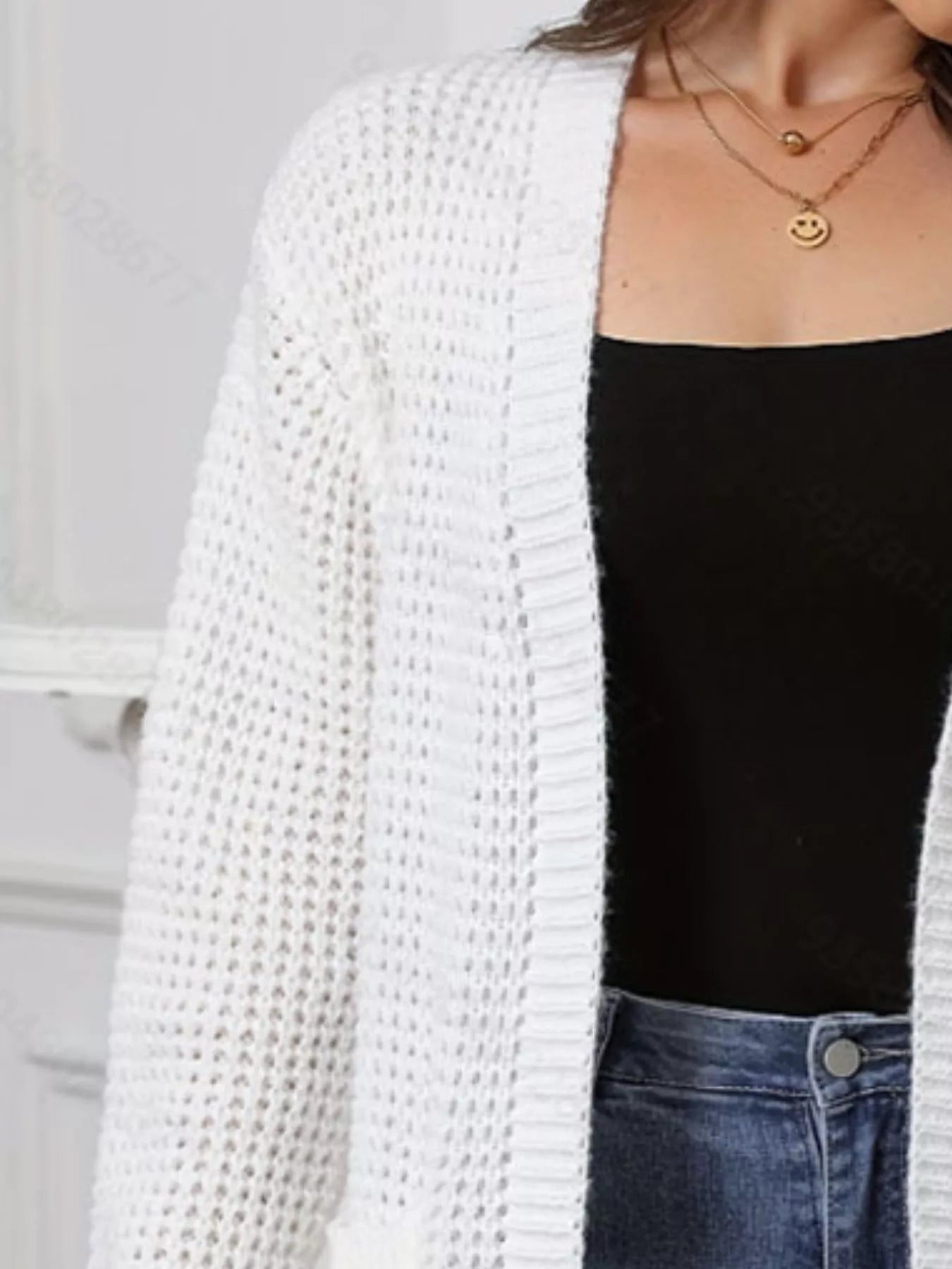 Chunky Knit Open Front Cardigan - MAD RUFFI