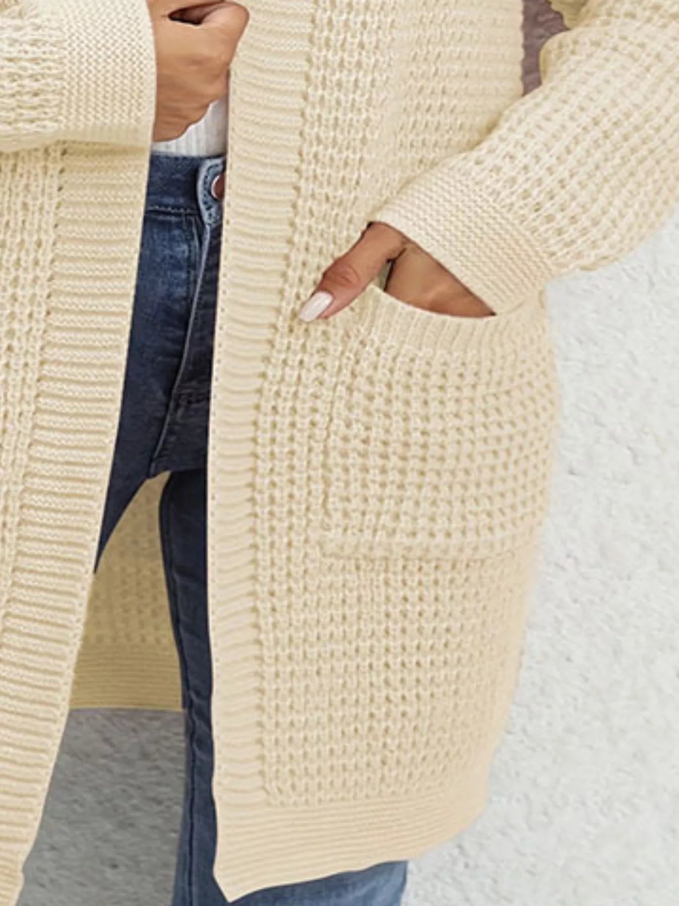 Chunky Knit Open Front Cardigan - MAD RUFFI
