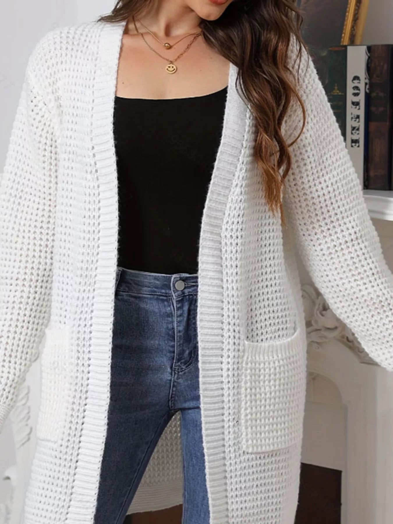 Chunky Knit Open Front Cardigan - MAD RUFFI
