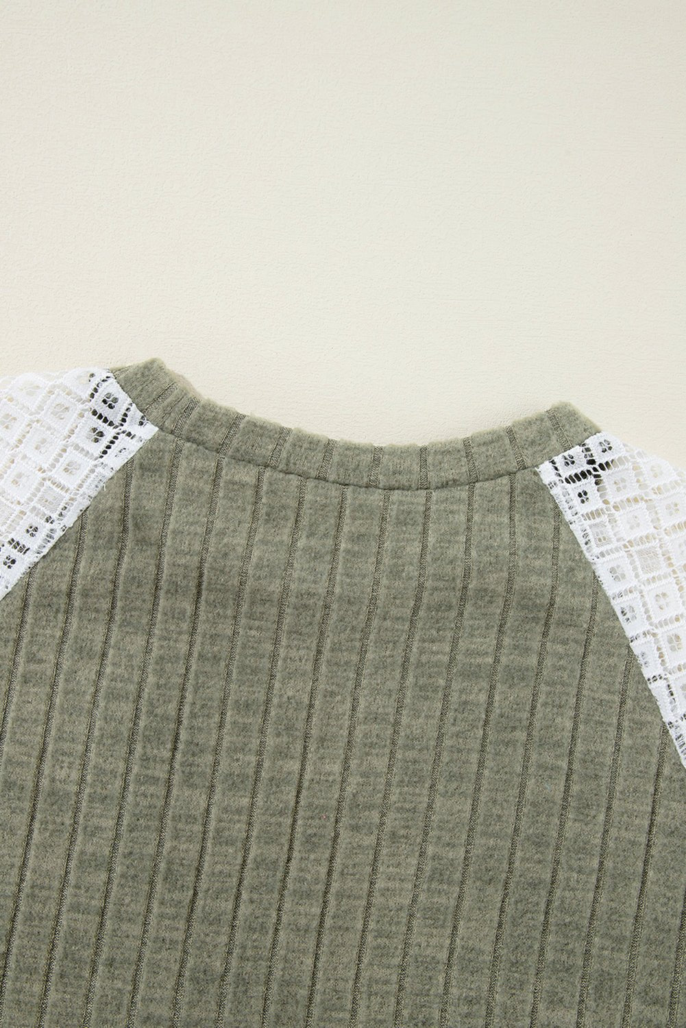 Cinnamon Floral Patchwork Raglan Sleeve Ribbed Top - MAD RUFFI