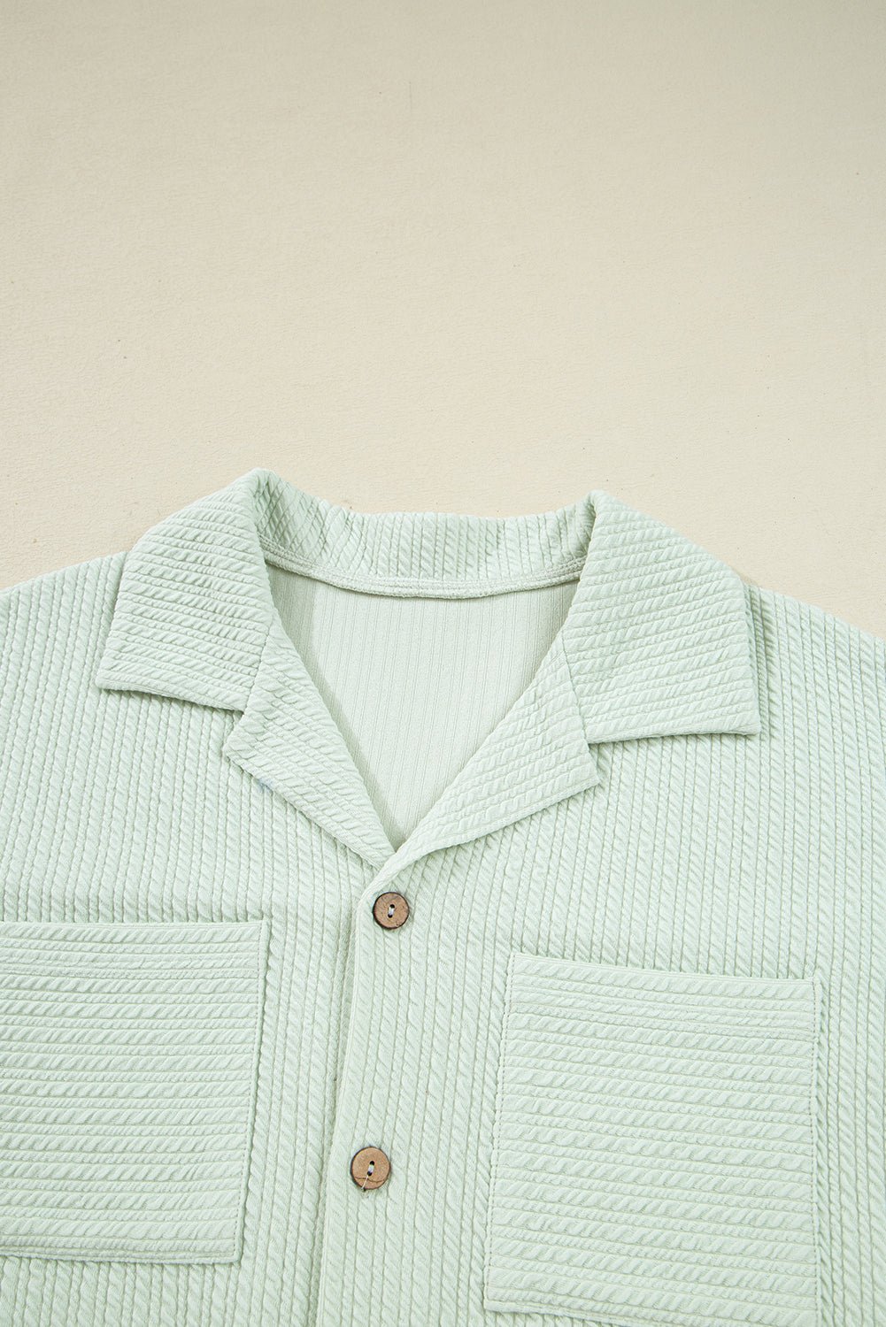 Clearly Aqua Textured Patch Chest Pocket Shirt and Pants Set - MAD RUFFI