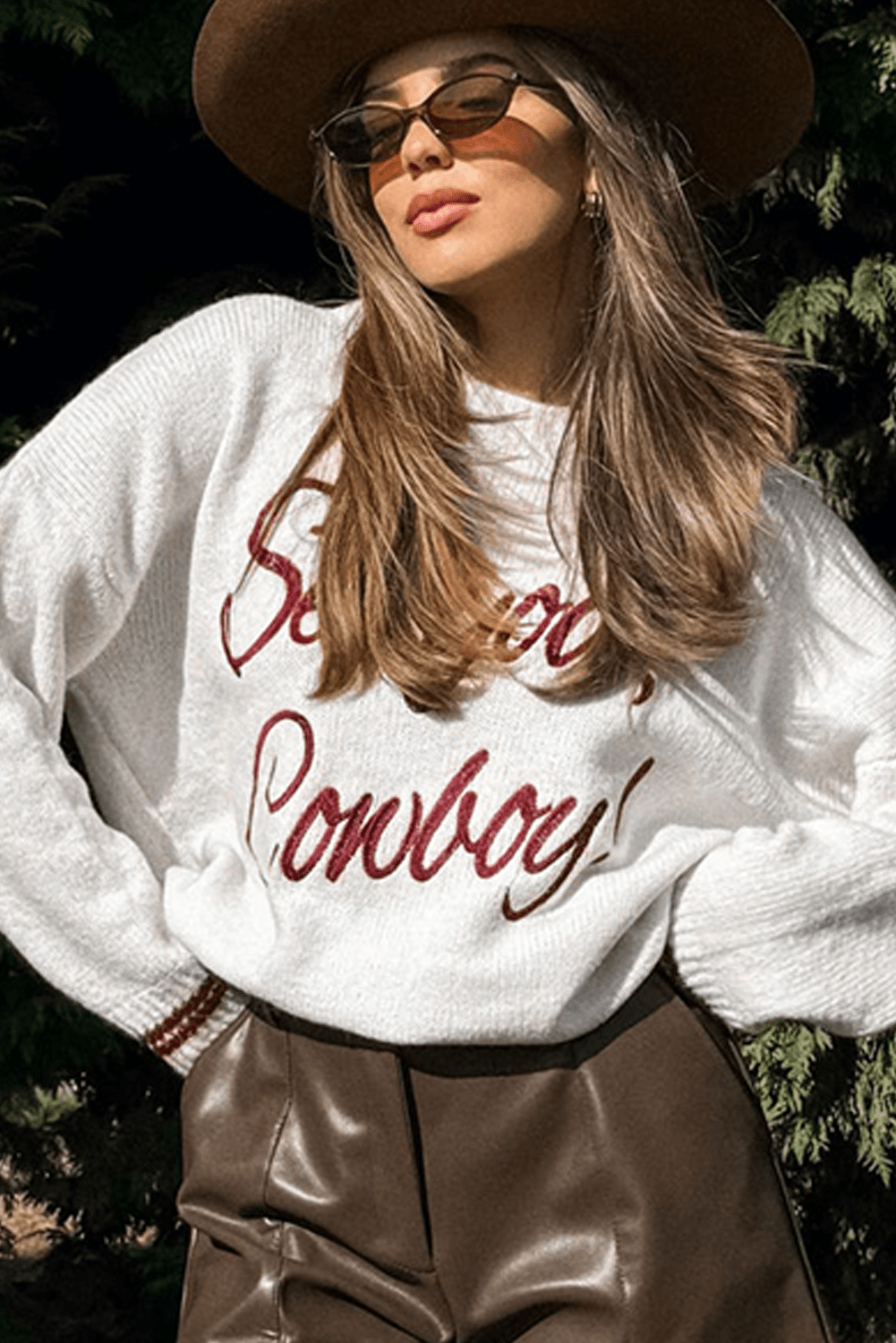 Coffee Letter Embroidered Graphic Sweater - MAD RUFFI
