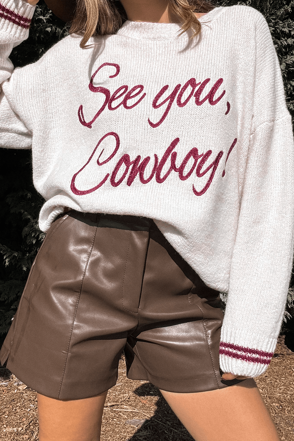 Coffee Letter Embroidered Graphic Sweater - MAD RUFFI