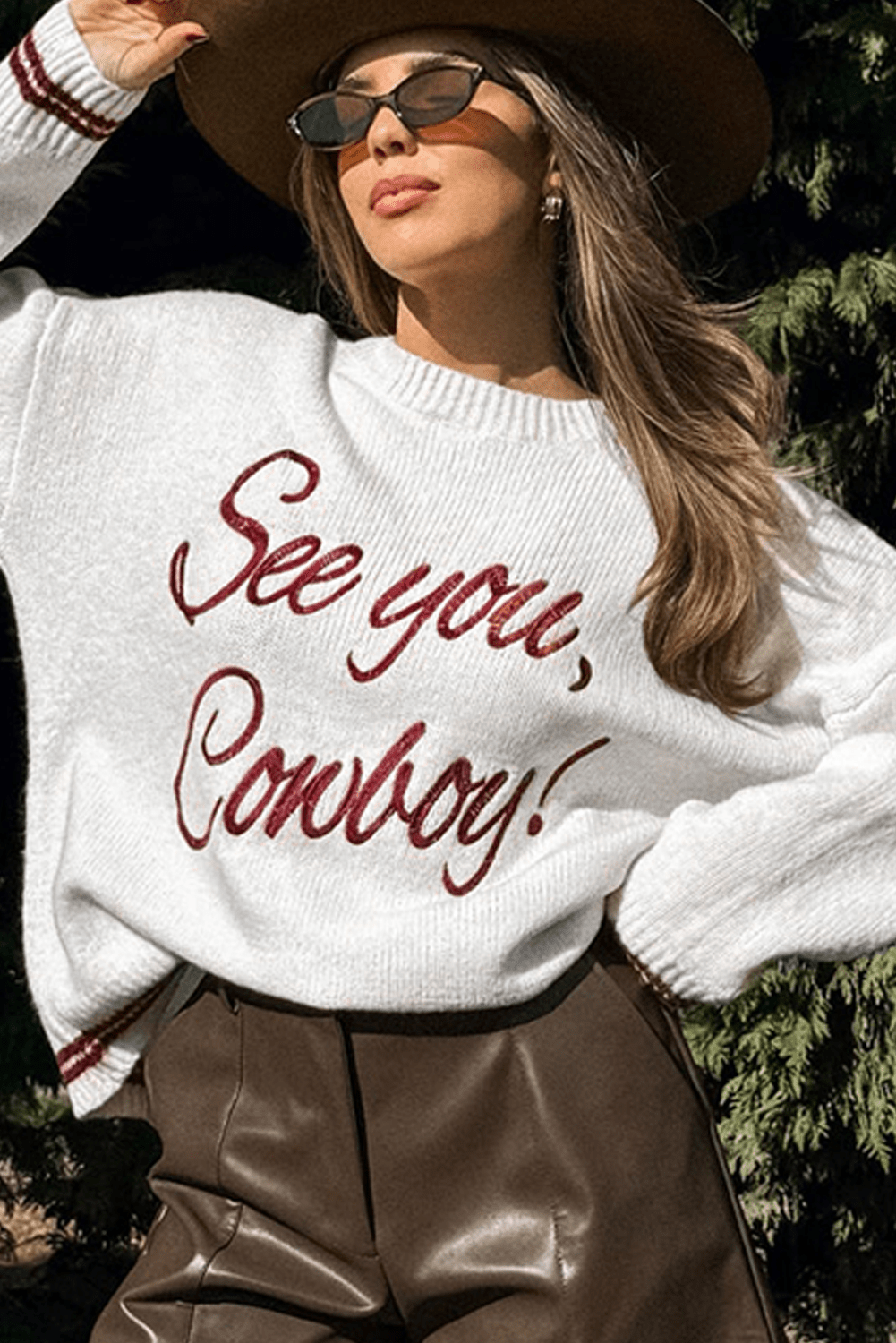 Coffee Letter Embroidered Graphic Sweater - MAD RUFFI