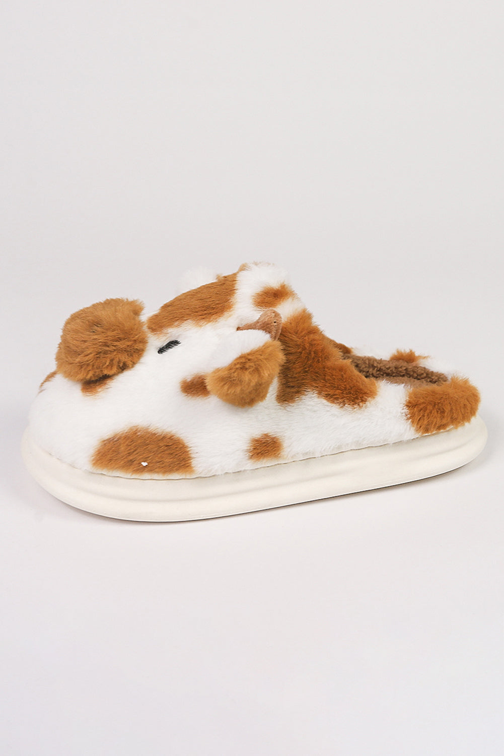 Coffee Plush Cartoon Cow Thermal Home Slippers - MAD RUFFI