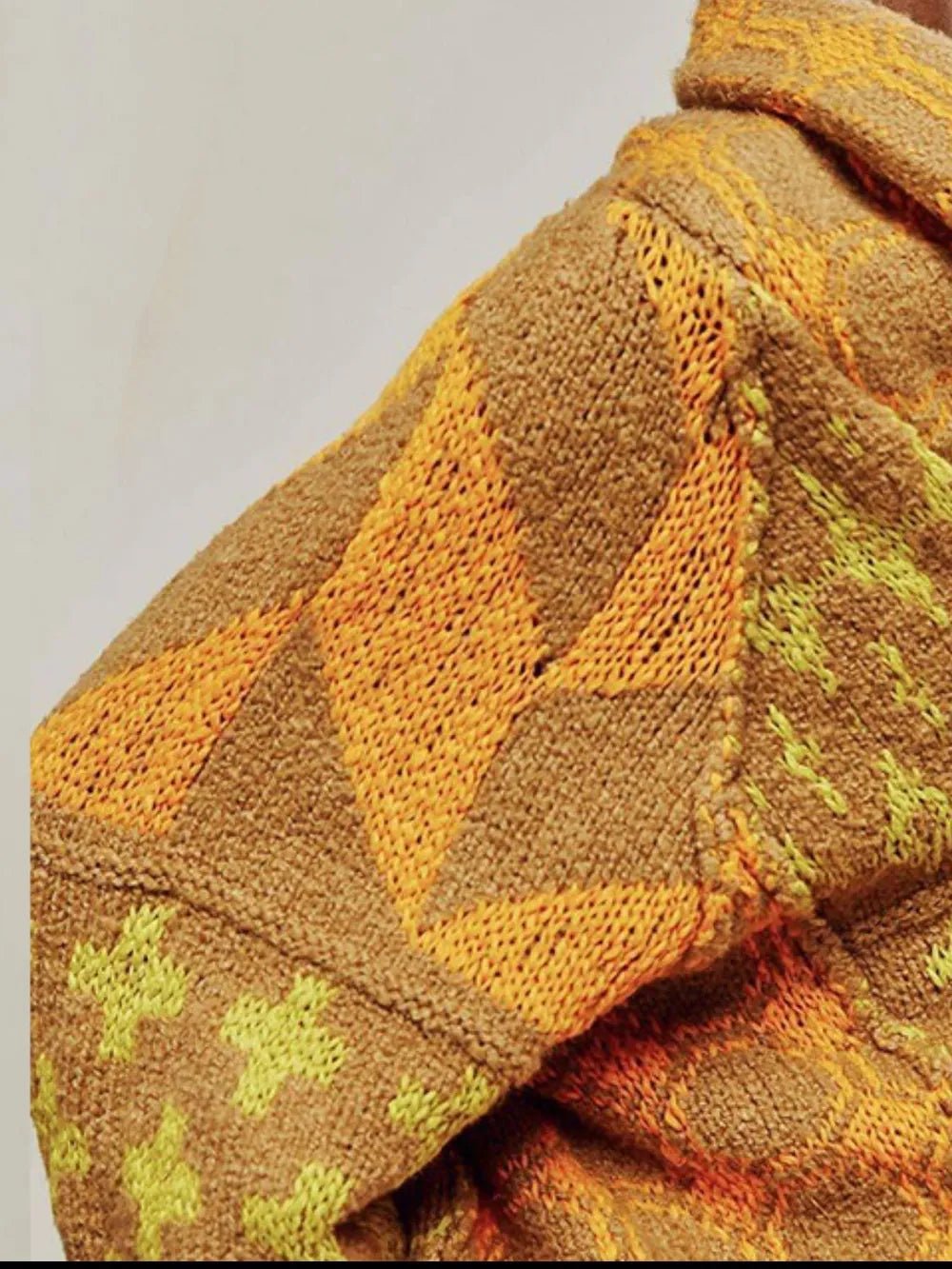 Collared Neck Long Sleeve Cardigan - MAD RUFFI