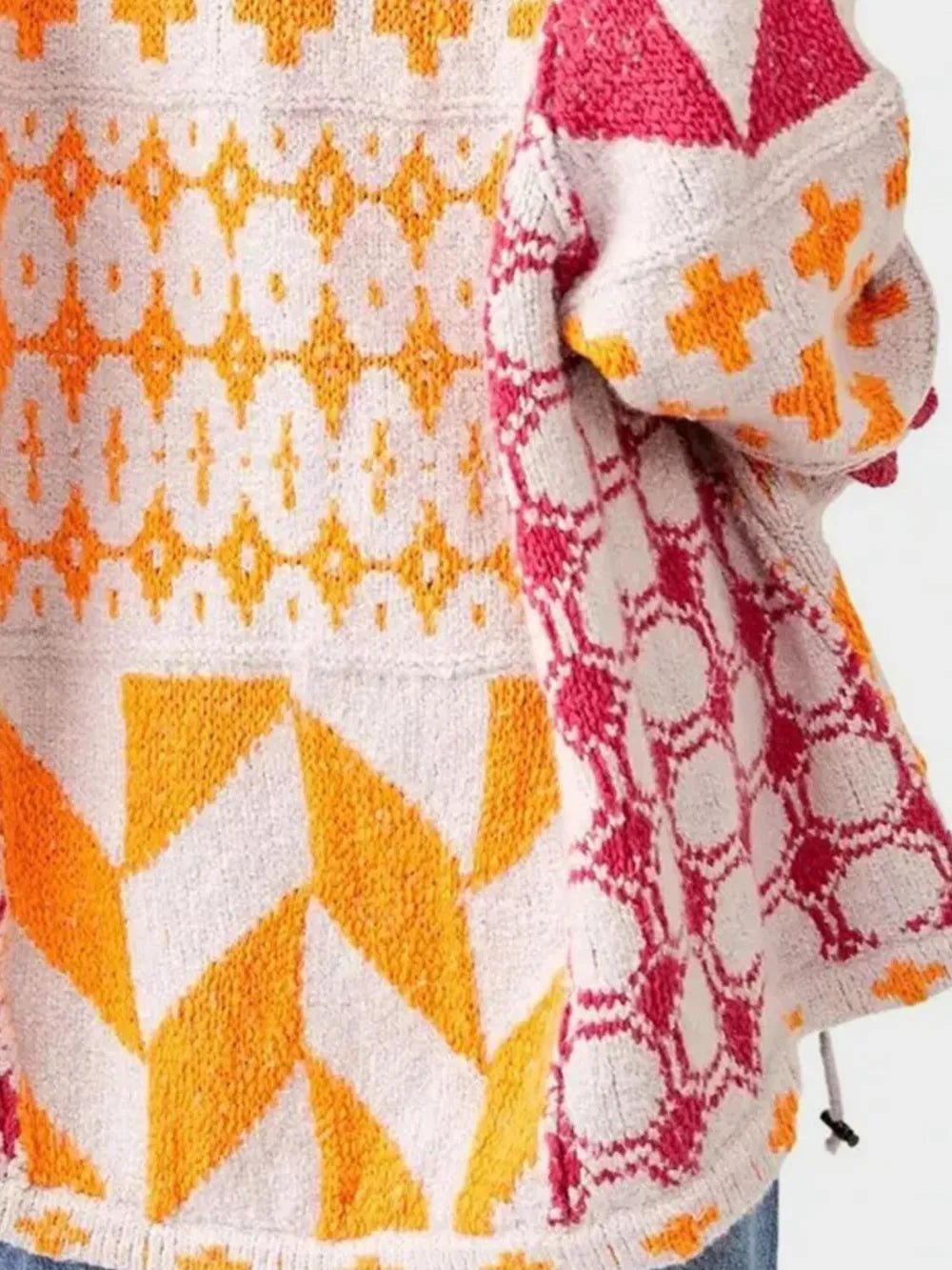 Collared Neck Long Sleeve Cardigan - MAD RUFFI