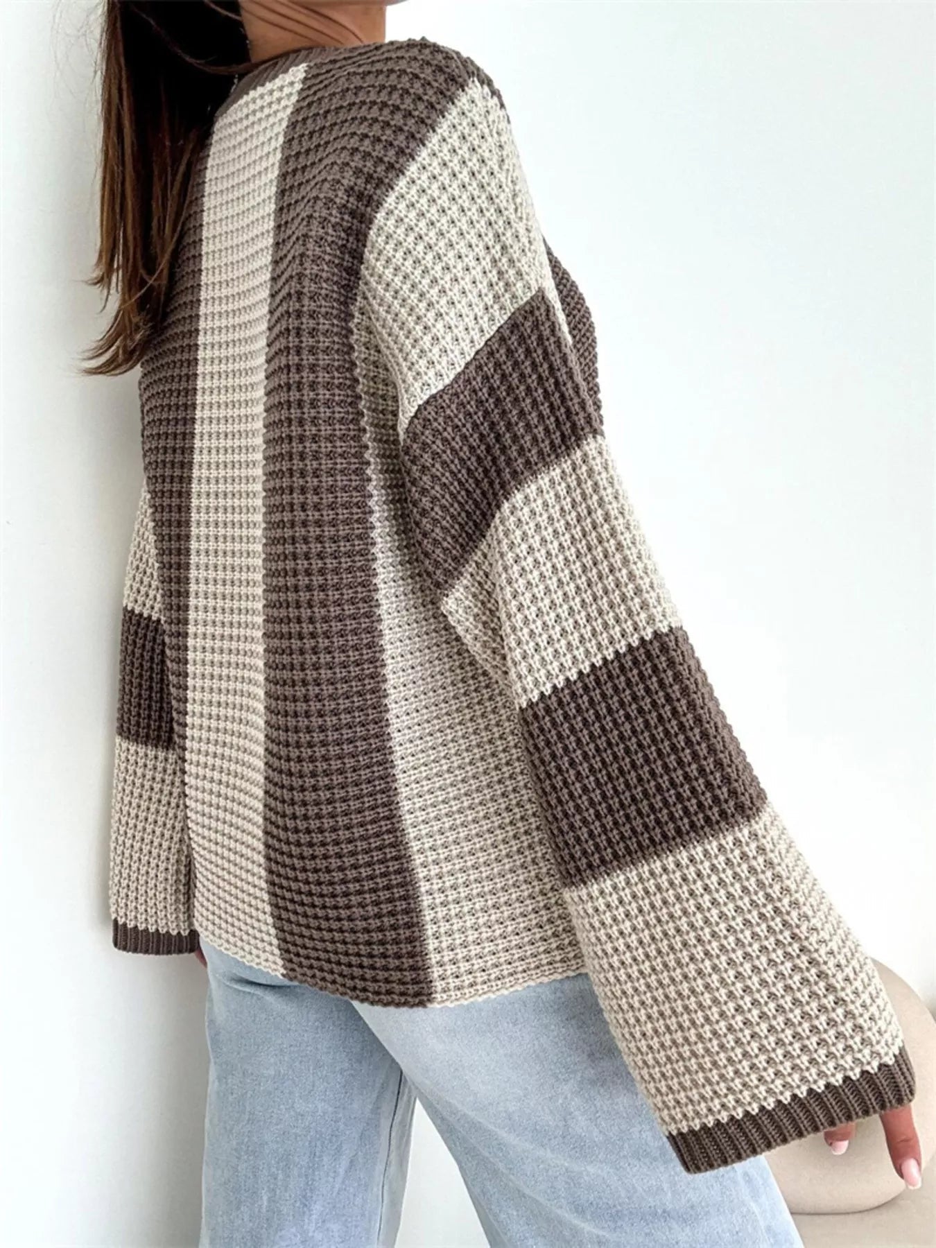 Color Block Long Sleeve Sweater - MAD RUFFI
