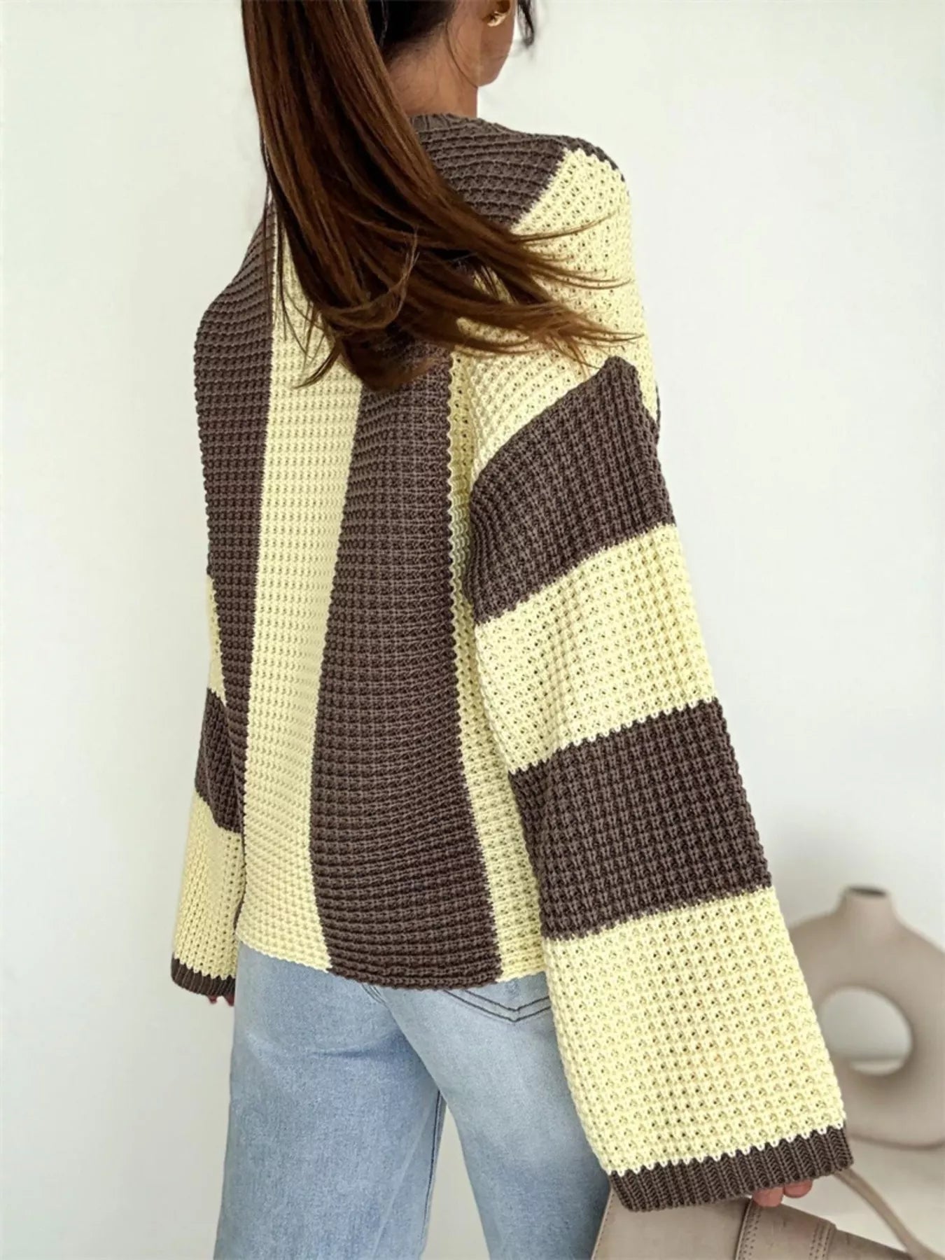 Color Block Long Sleeve Sweater - MAD RUFFI