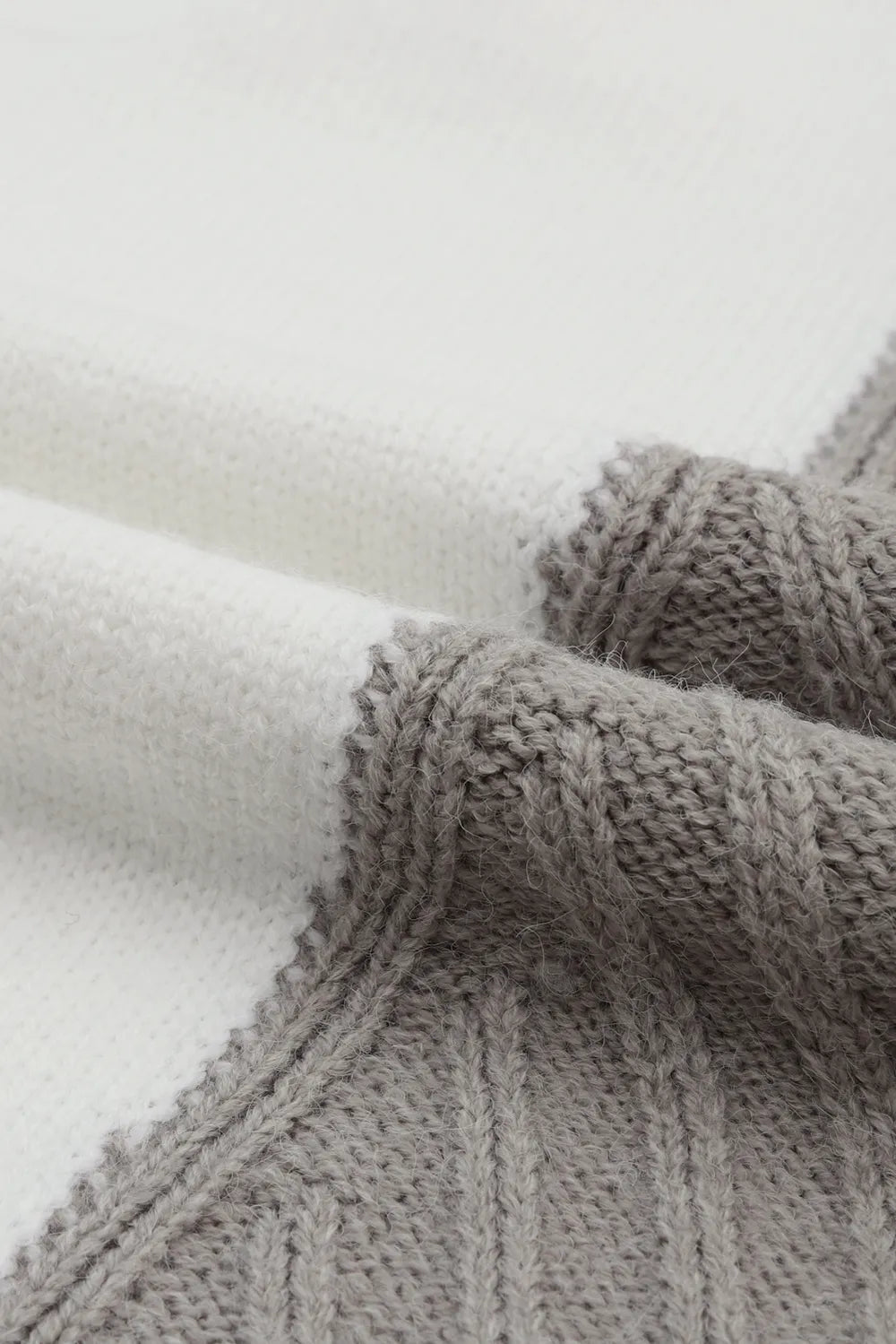 Color Block Textured Drop Shoulder Sweater - MAD RUFFI