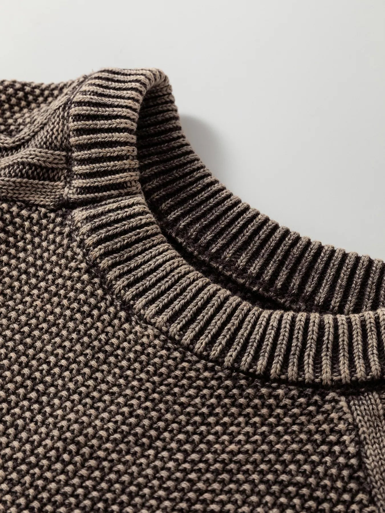 Contrast Cable Knit Sleeve Casual Sweater - MAD RUFFI