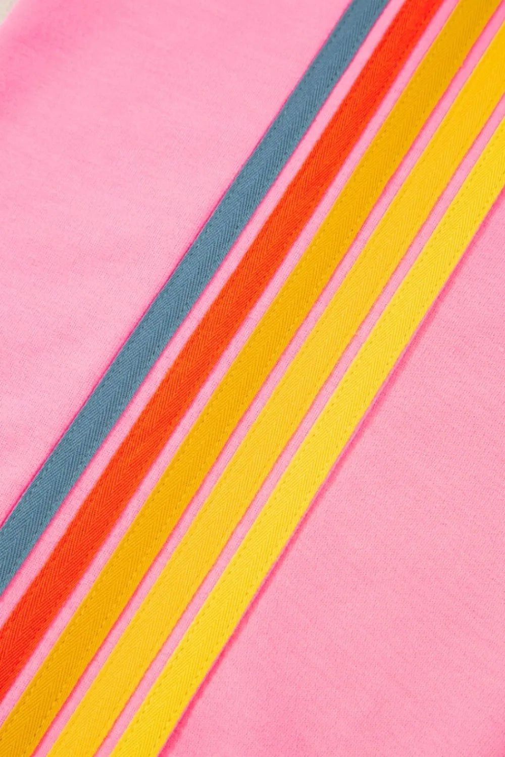 Contrast Striped Elastic Waist Active Pants - MAD RUFFI