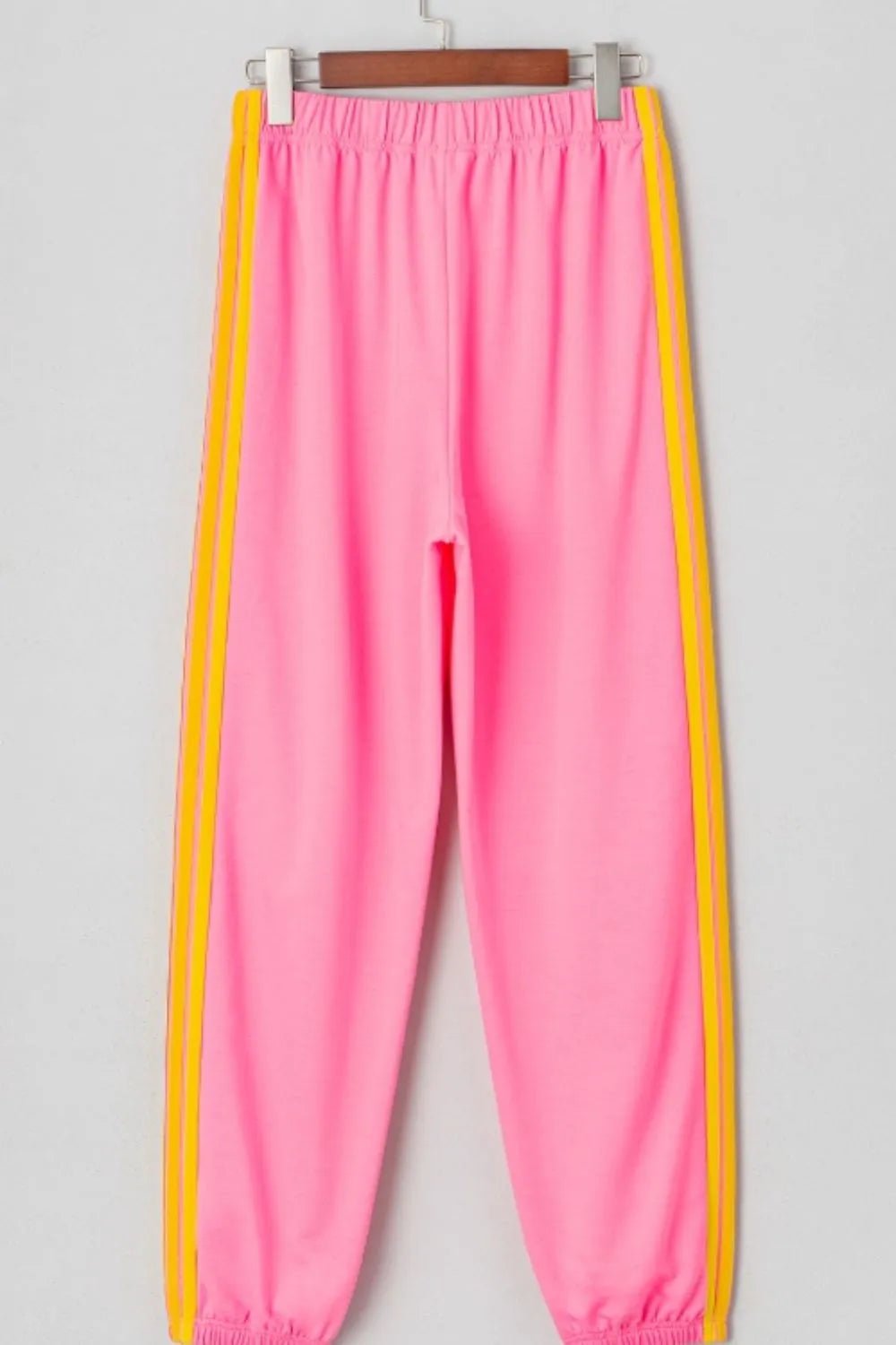 Contrast Striped Elastic Waist Active Pants - MAD RUFFI