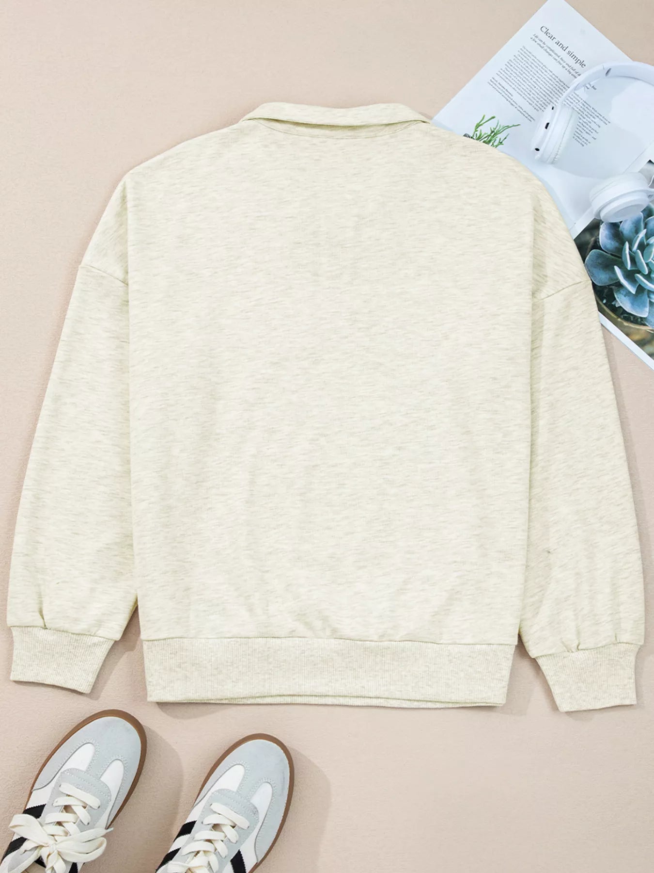 Contrast Striped Patchwork Zip Collar Sweatshirt - MAD RUFFI