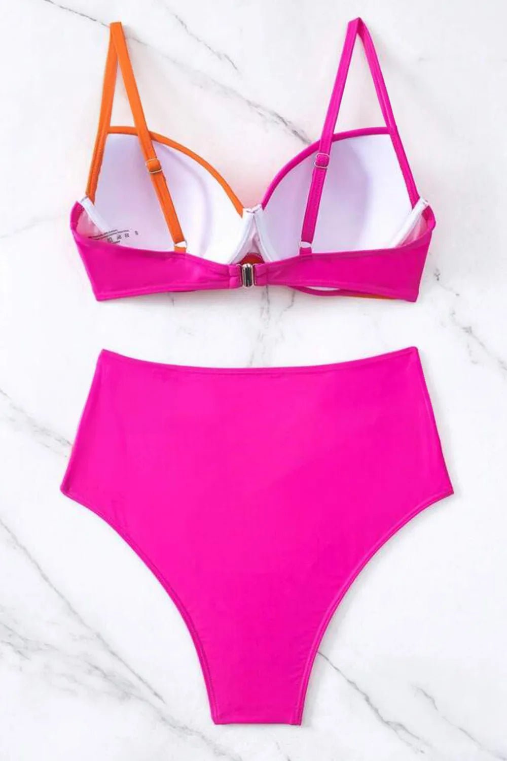 Contrast Sweetheart Neck Bikini Set - MAD RUFFI