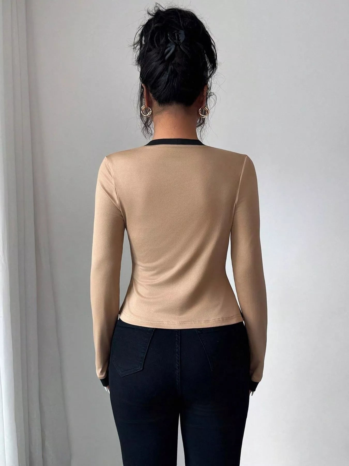 Contrast Trim Cardigan & Tank Top Set - MAD RUFFI