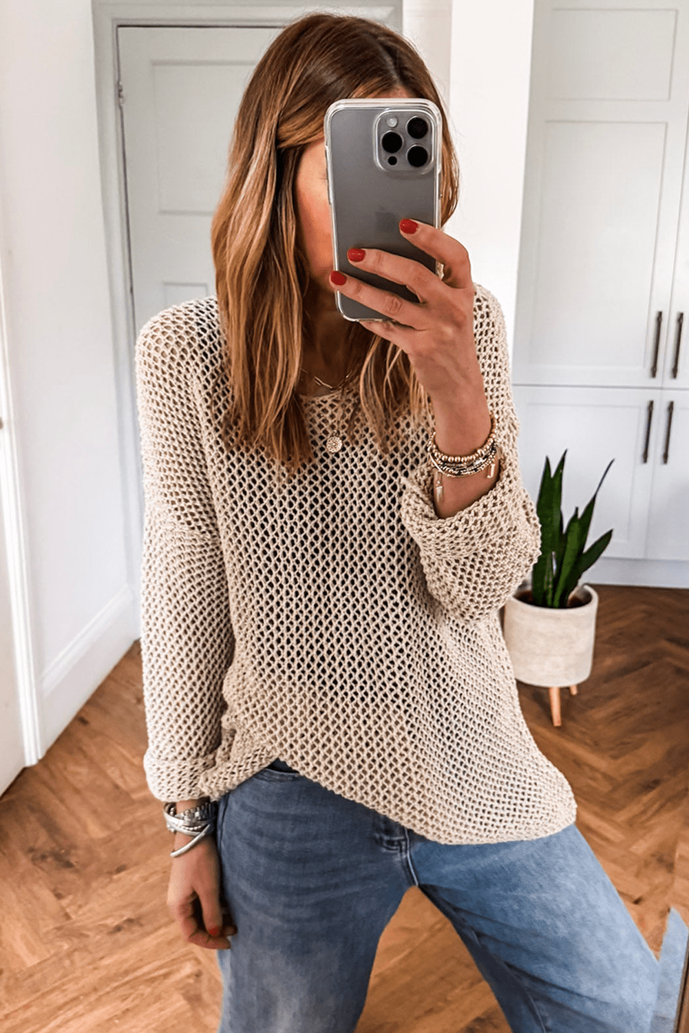 Coral Crochet Hollow - out Knit Sweater - MAD RUFFI