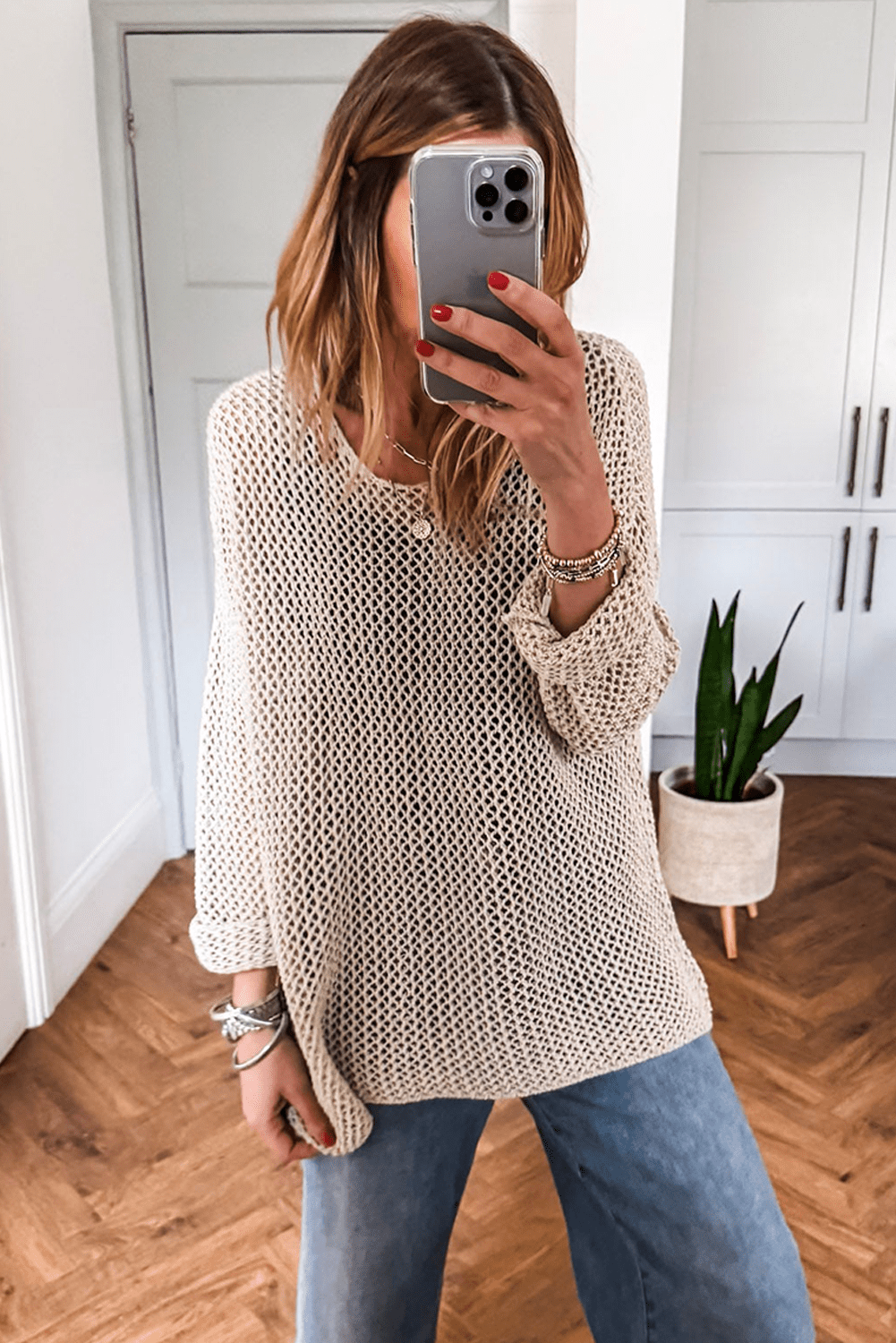 Coral Crochet Hollow - out Knit Sweater - MAD RUFFI