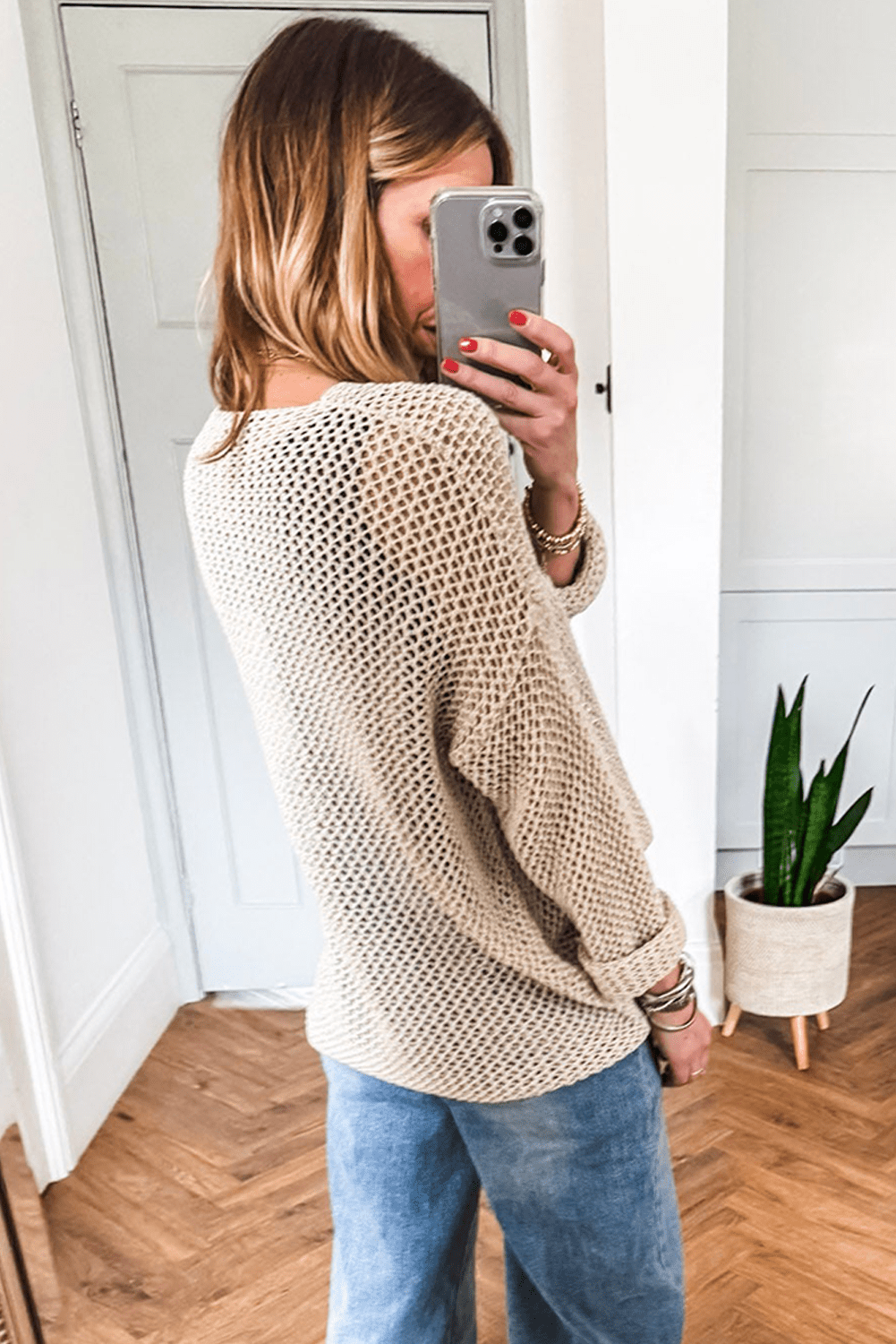 Coral Crochet Hollow - out Knit Sweater - MAD RUFFI