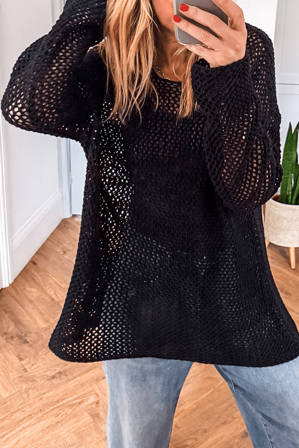 Coral Crochet Hollow - out Knit Sweater - MAD RUFFI