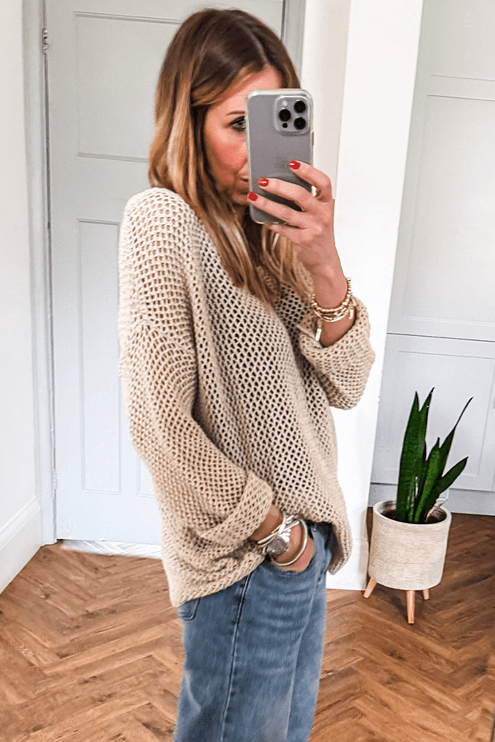 Coral Crochet Hollow - out Knit Sweater - MAD RUFFI