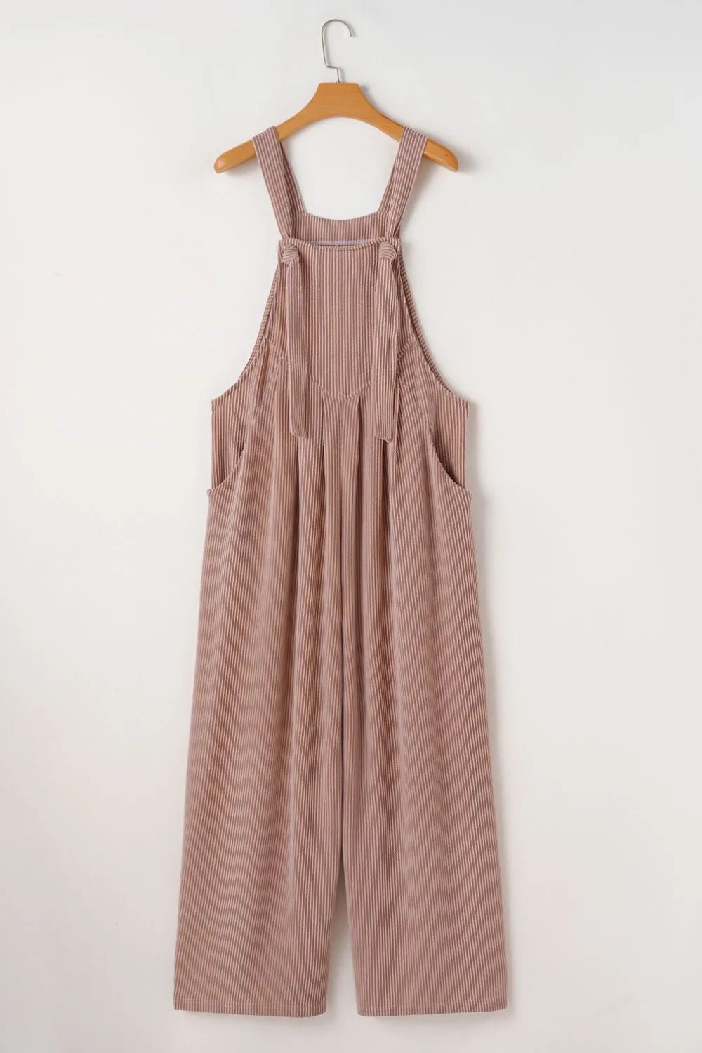 Corded Adjustable Straps Wide Leg Loose Overalls - MAD RUFFI