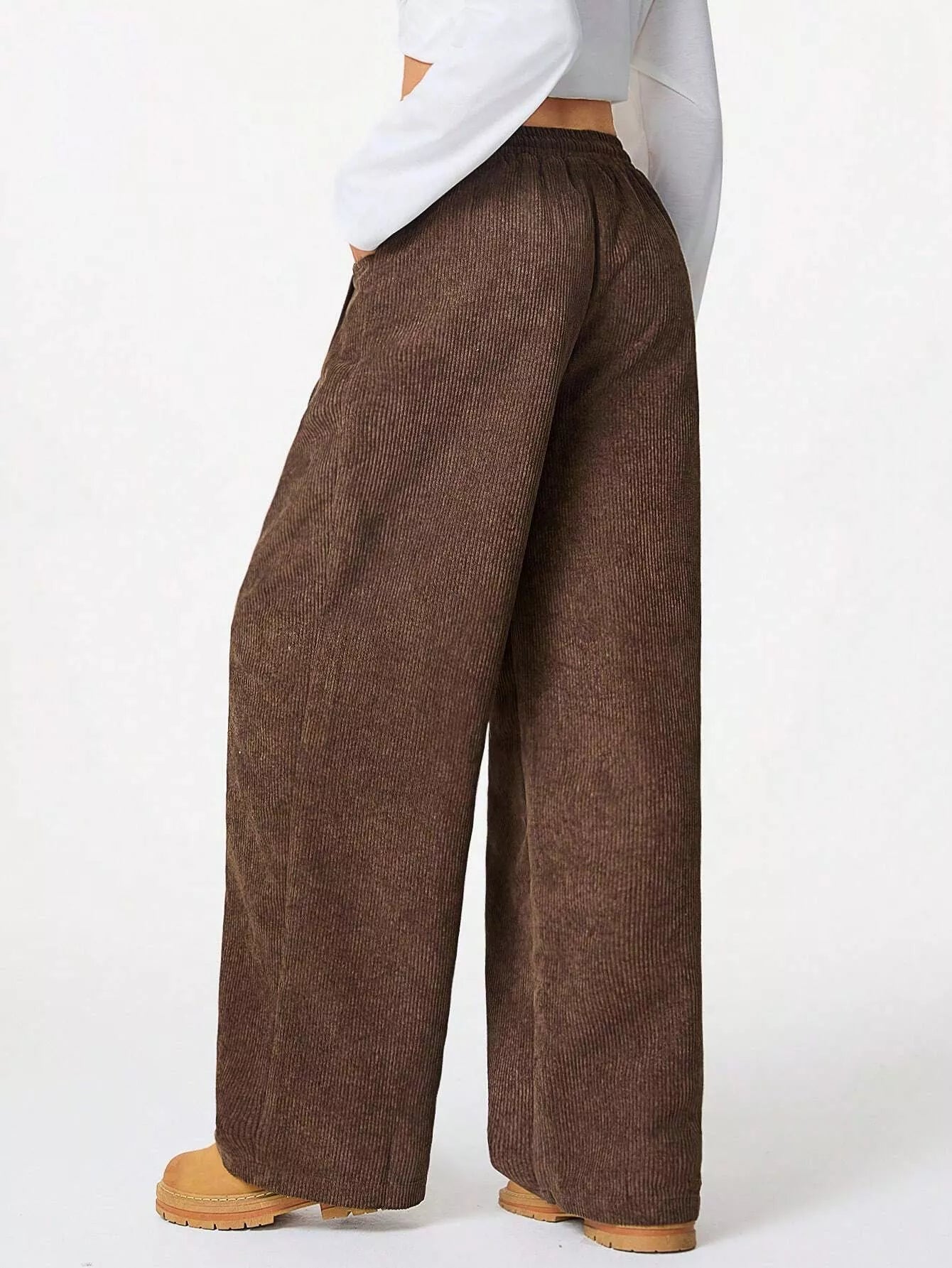 Corduroy Wide Leg Pants - MAD RUFFI