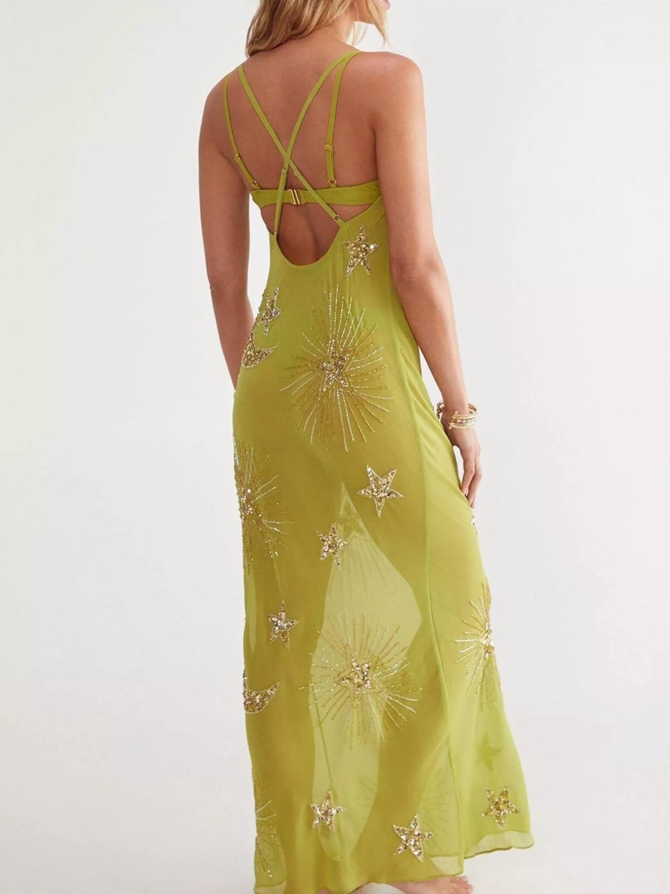 Cowl Neck Maxi Cami Dress - MAD RUFFI