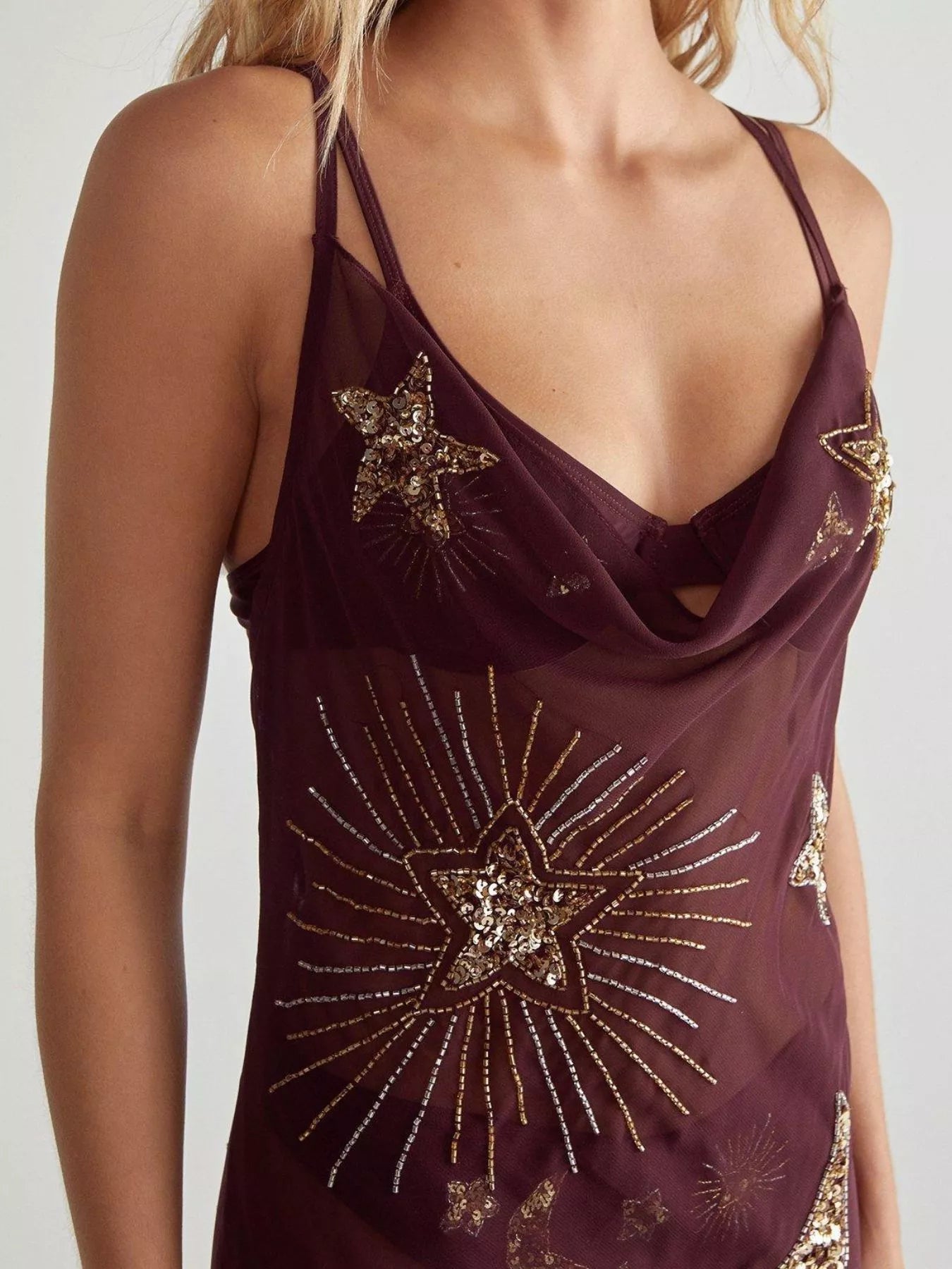 Cowl Neck Maxi Cami Dress - MAD RUFFI