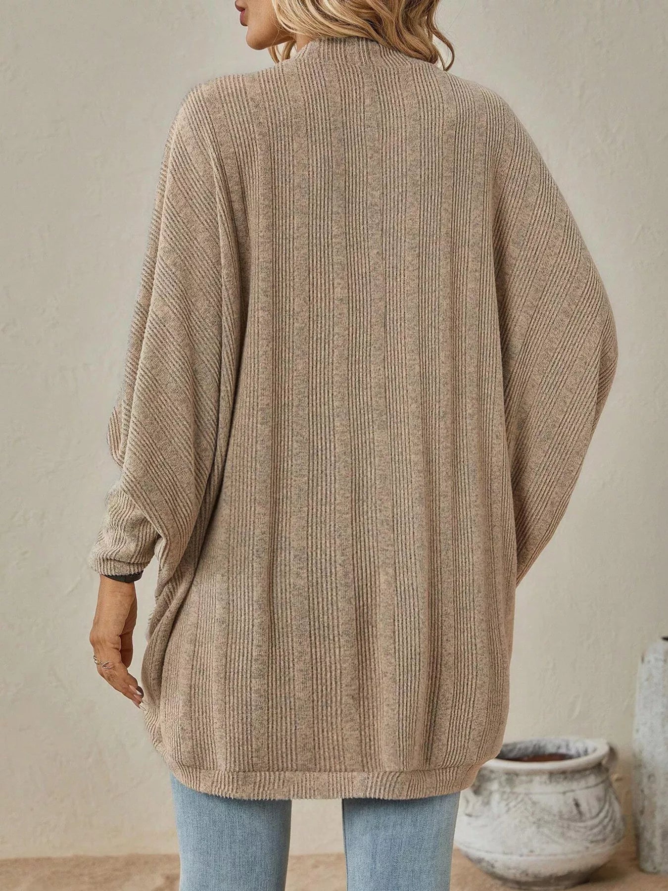Cozy Oversized Open Front Knit Cardigan - MAD RUFFI