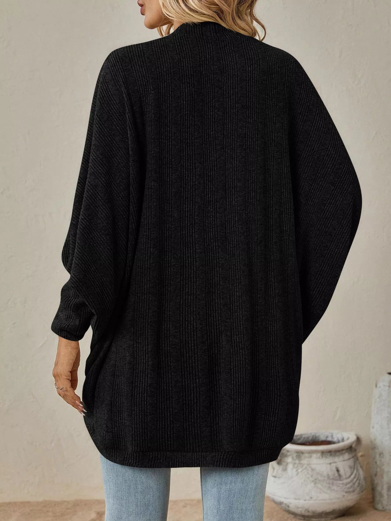 Cozy Oversized Open Front Knit Cardigan - MAD RUFFI