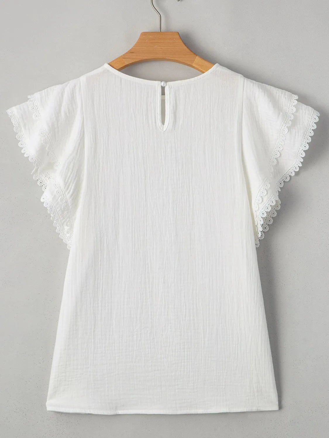 Crinkled Layered Ruffled Flutter Sleeve Blouse - MAD RUFFI