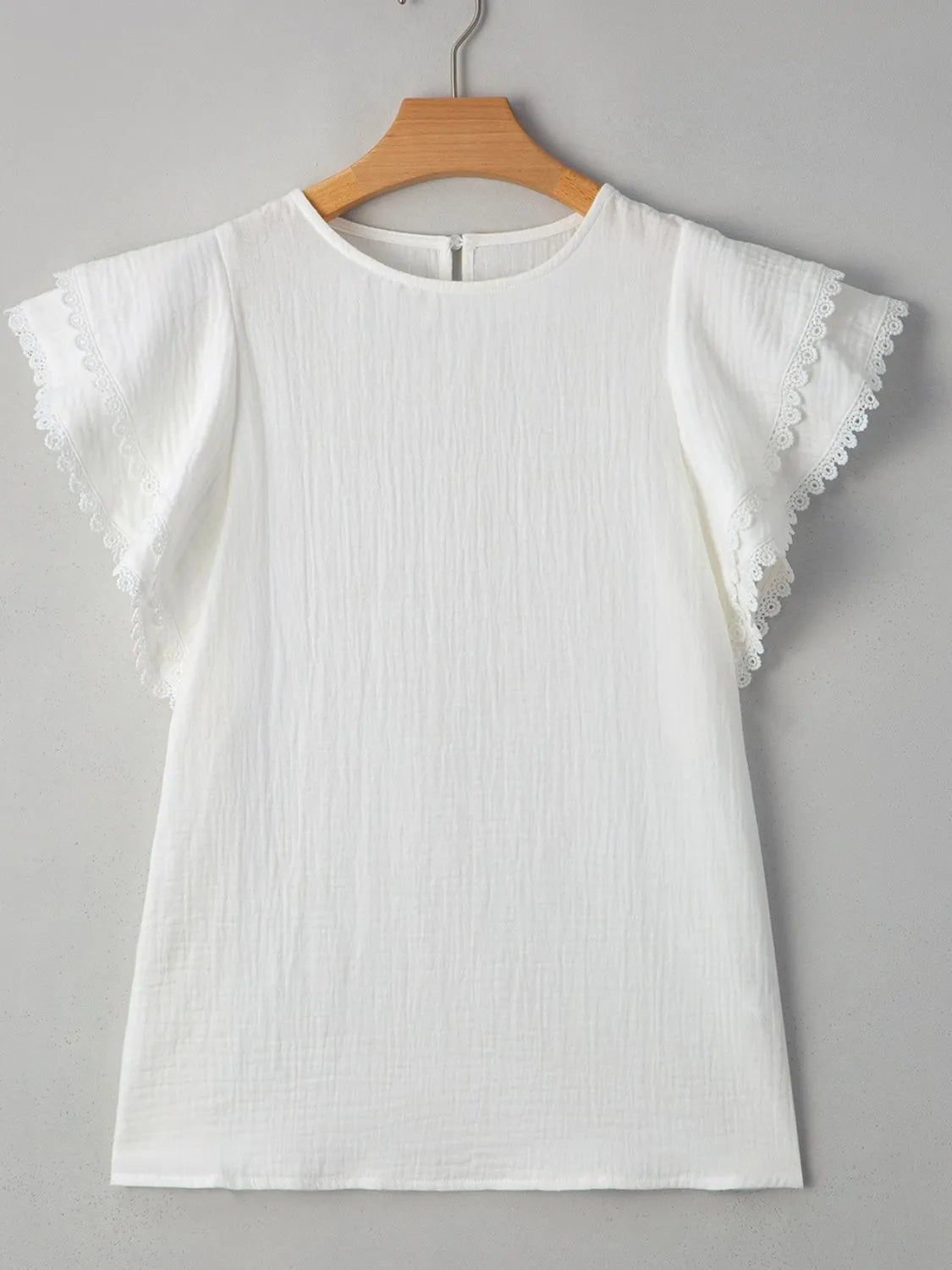 Crinkled Layered Ruffled Flutter Sleeve Blouse - MAD RUFFI