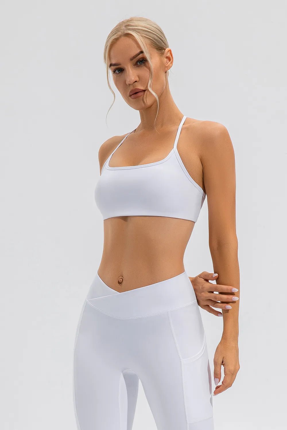 Crisscross Spaghetti Strap Active Cami - MAD RUFFI