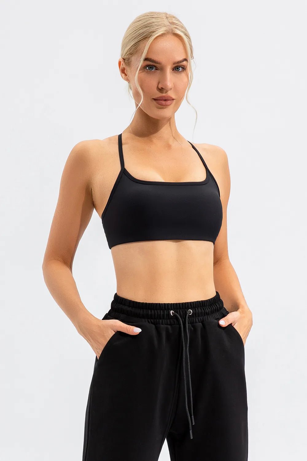Crisscross Spaghetti Strap Active Cami - MAD RUFFI