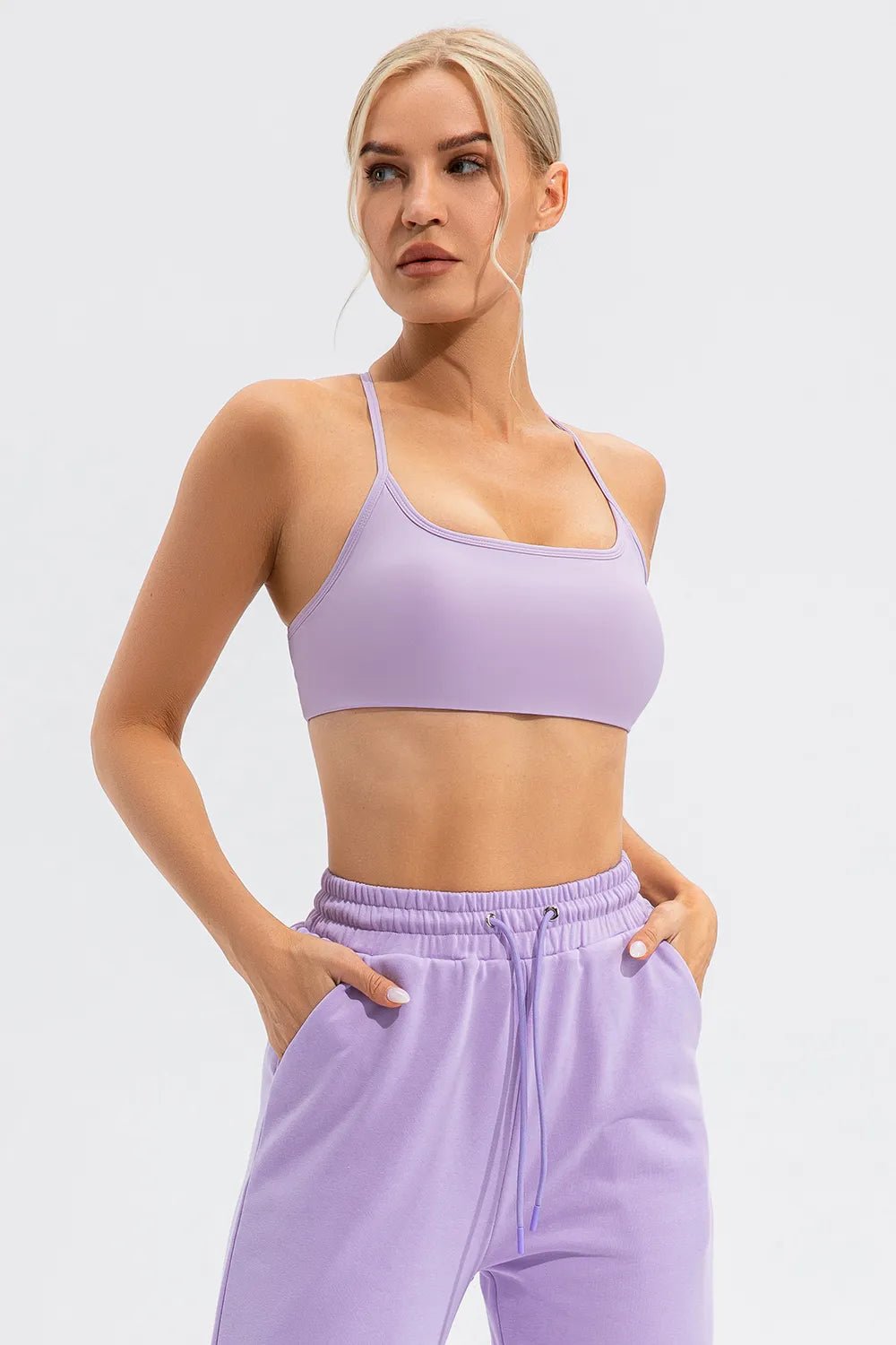 Crisscross Spaghetti Strap Active Cami - MAD RUFFI