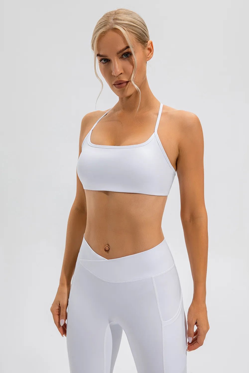 Crisscross Spaghetti Strap Active Cami - MAD RUFFI