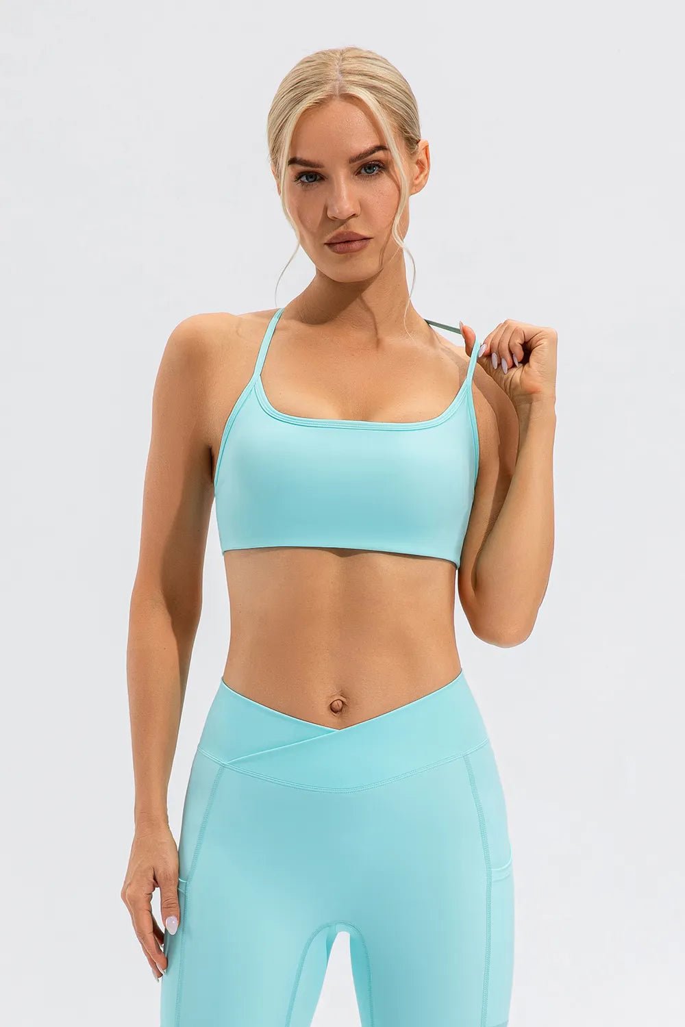 Crisscross Spaghetti Strap Active Cami - MAD RUFFI